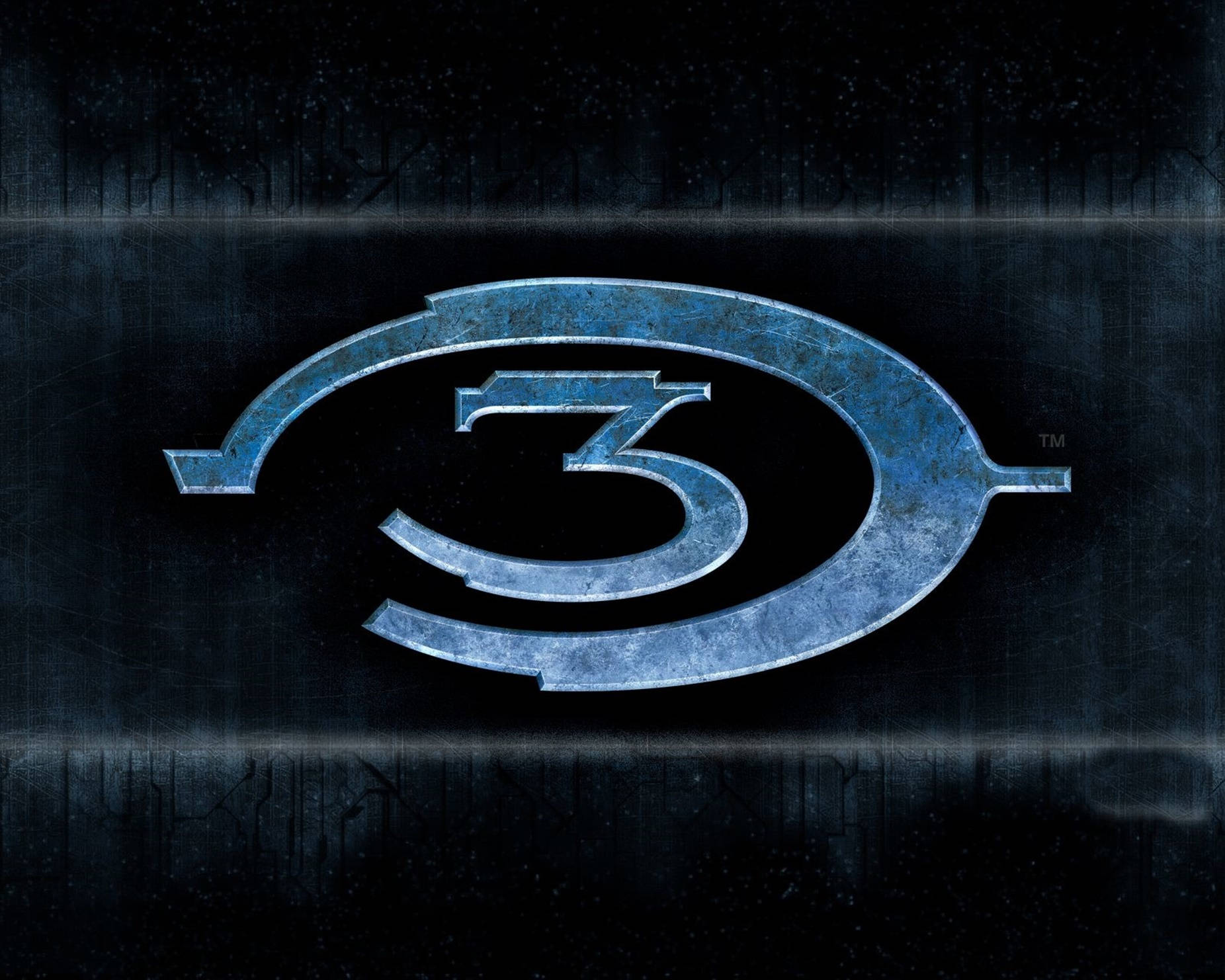 Metallic Blue Halo 3 Logo Background