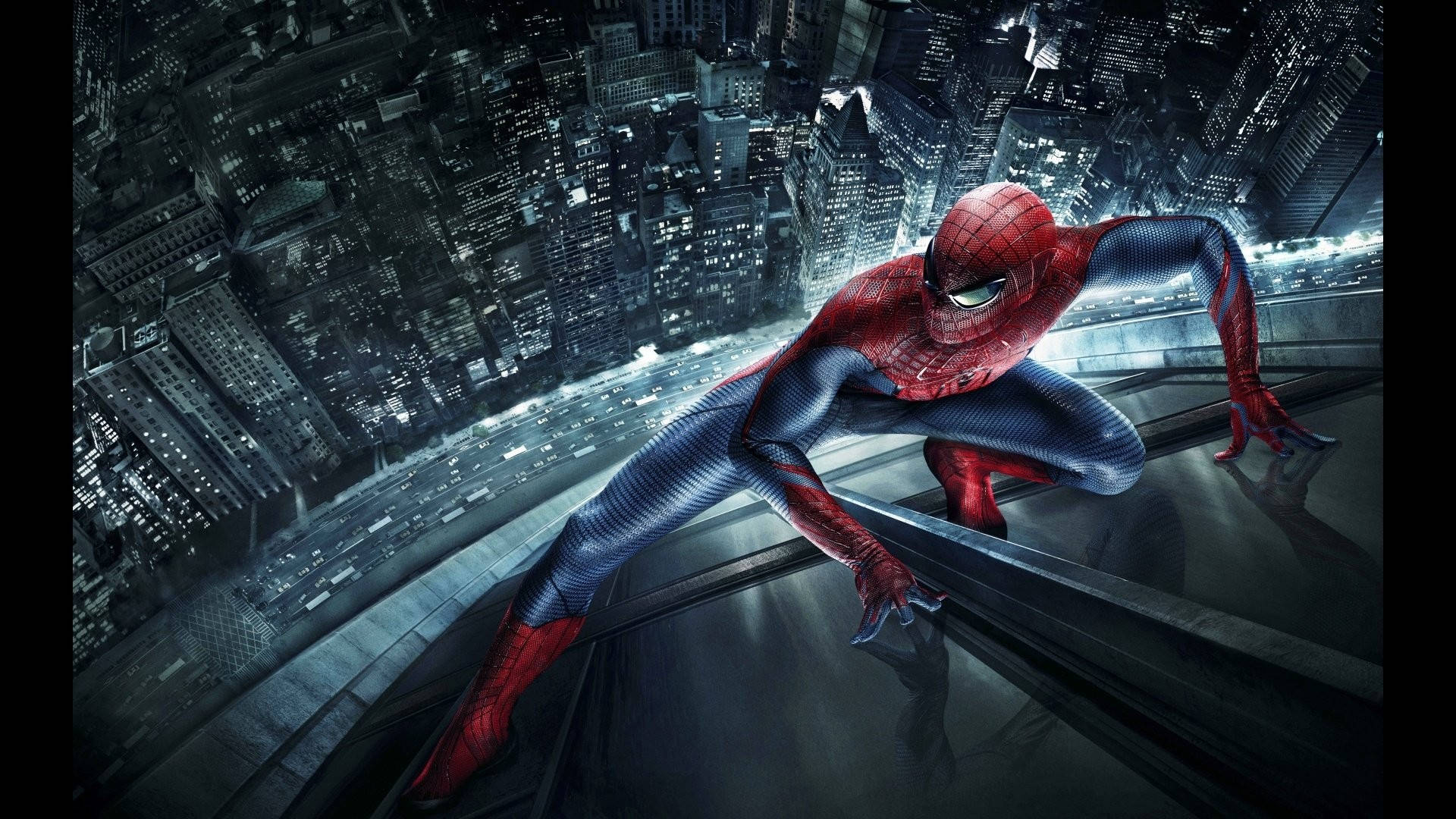 Metallic City Spider Man Background