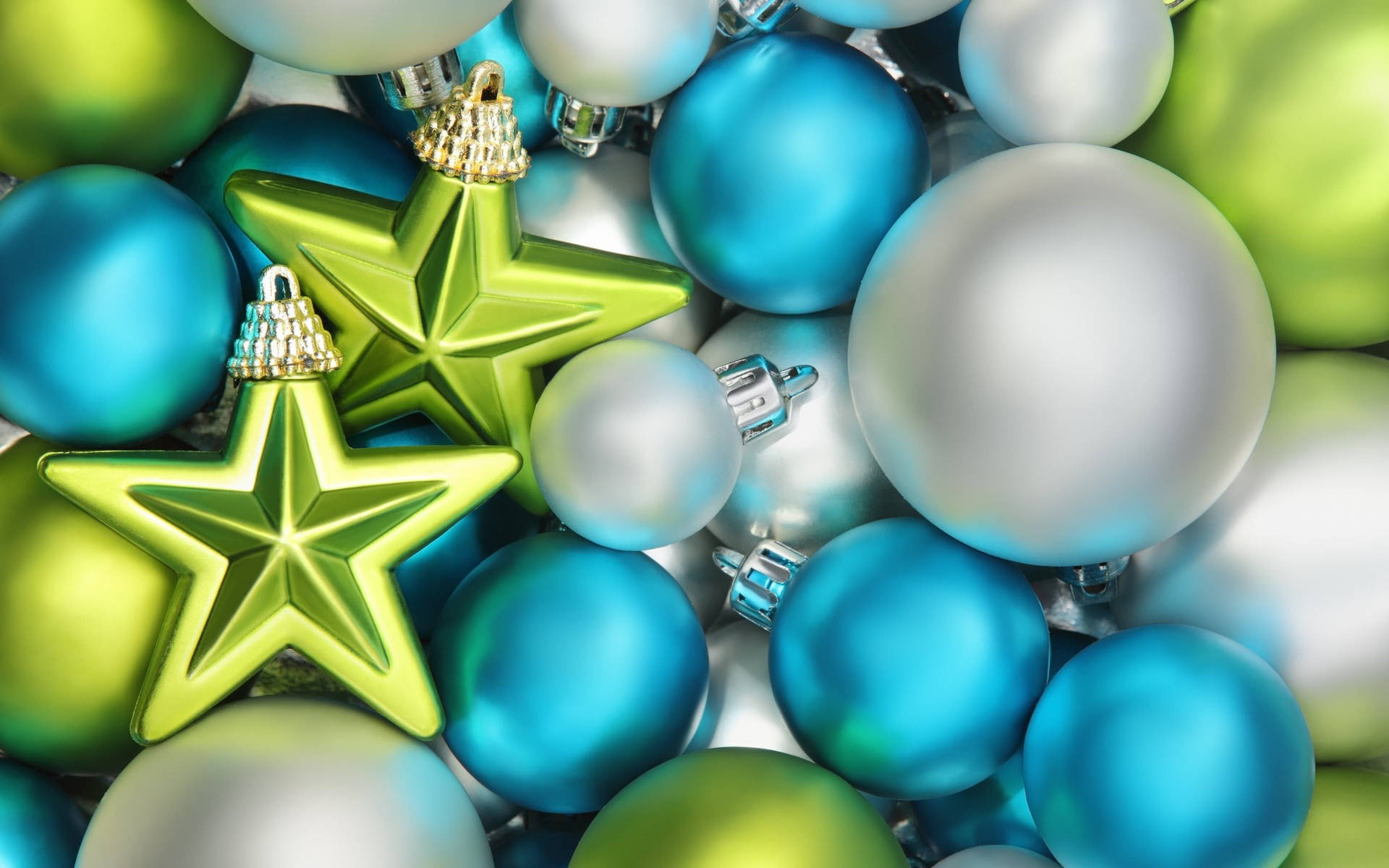 Metallic Colorful Christmas Balls Background
