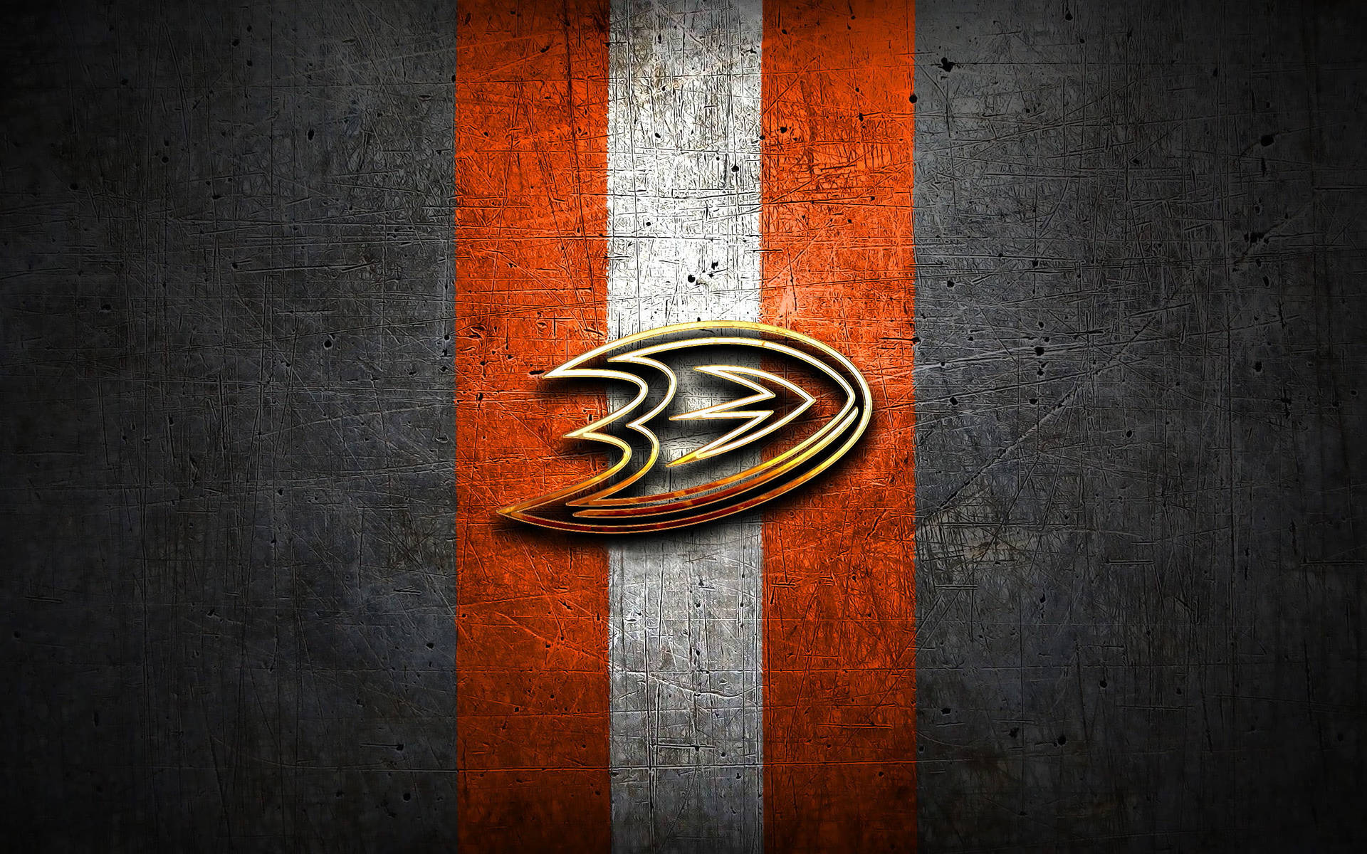 Metallic Gold Anaheim Ducks Logo Background