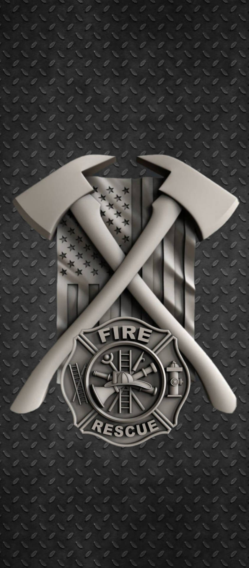 Metallic Gray Firefighters Logo Background