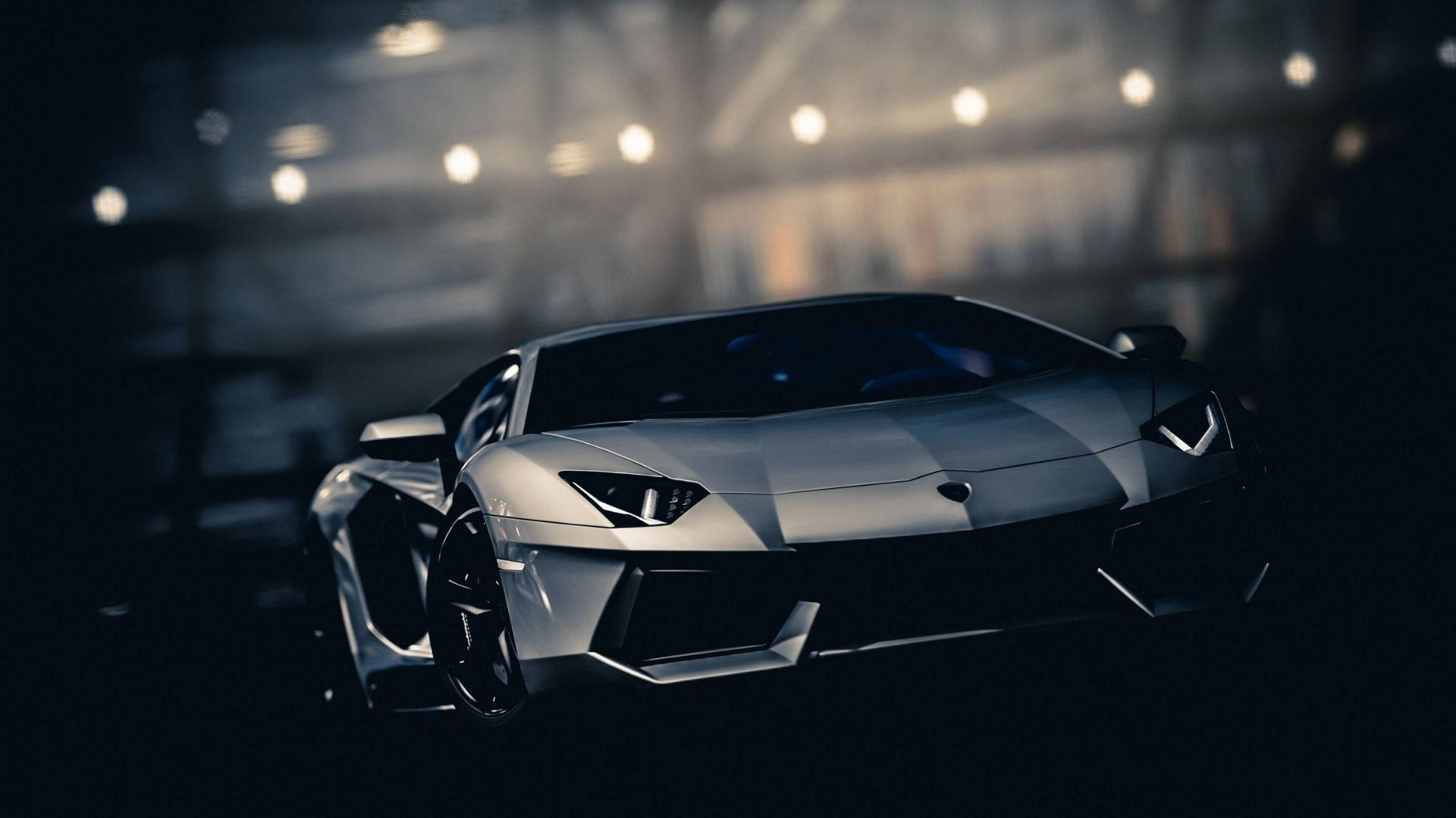 Metallic Gray Lamborghini Aventador S Roadster Background