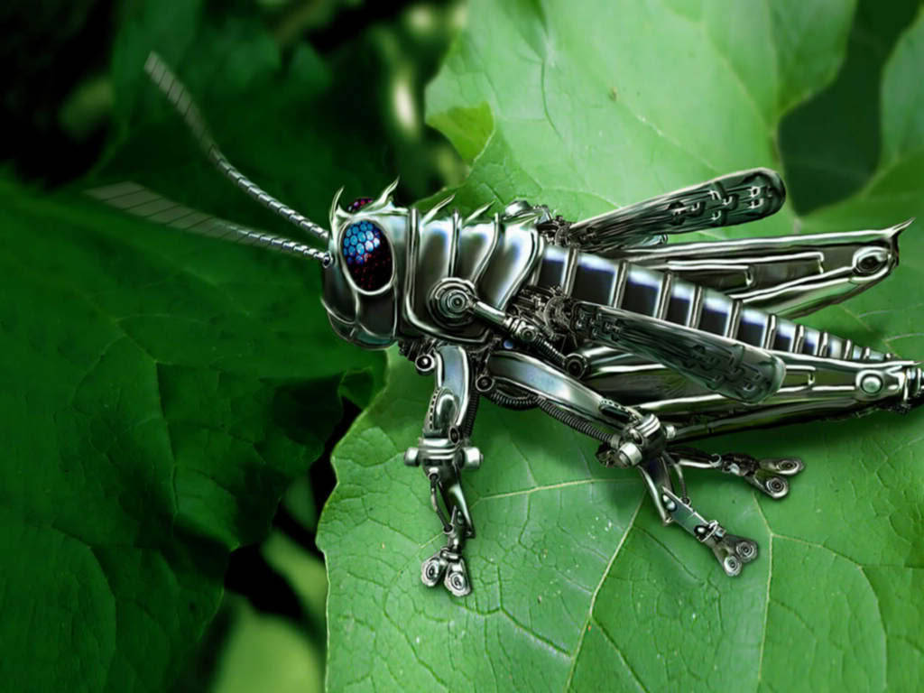 Metallic Green Grasshopper Background