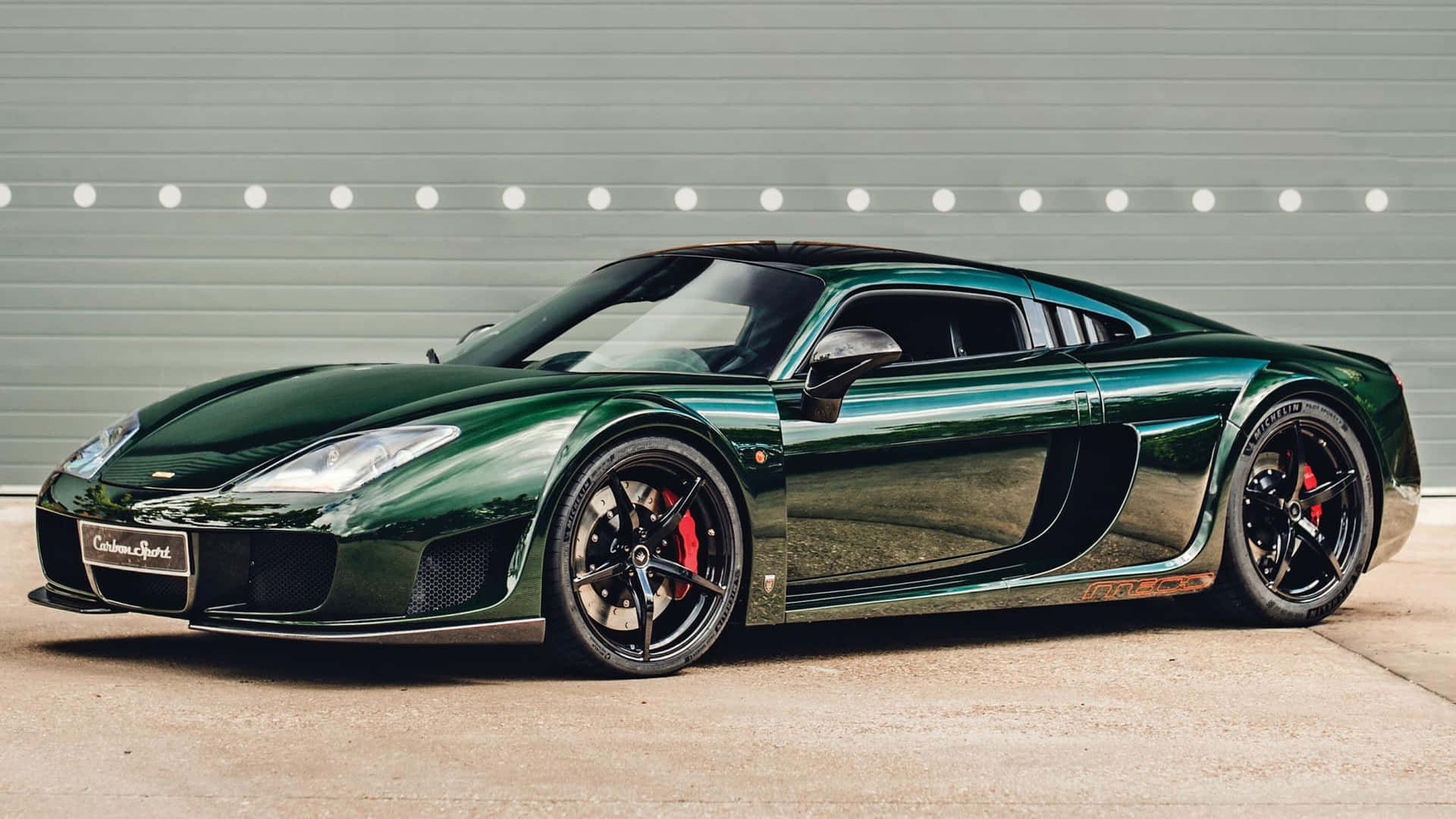 Metallic Green Noble Car Background