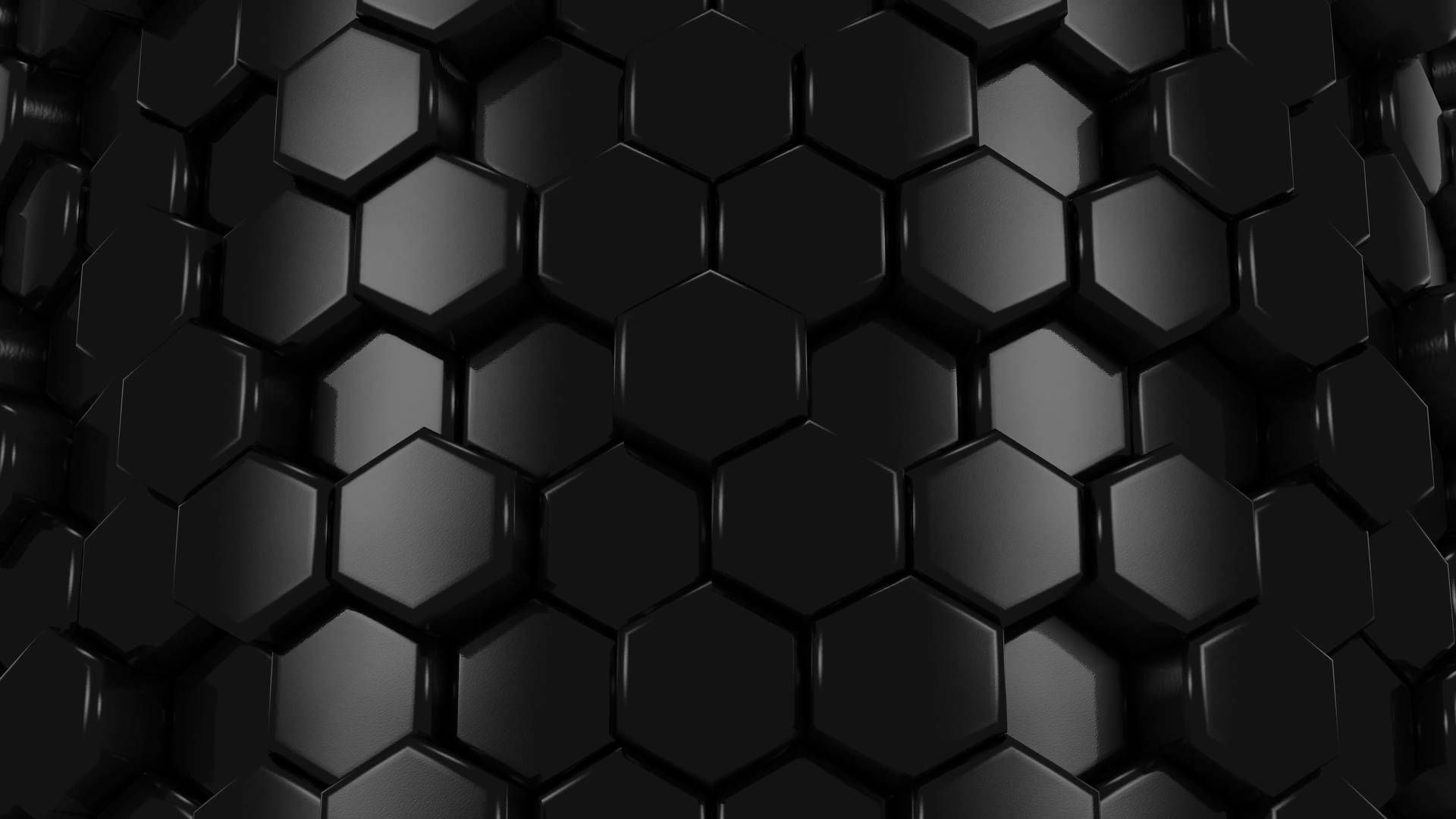 Metallic Hexagon Black Abstract Background