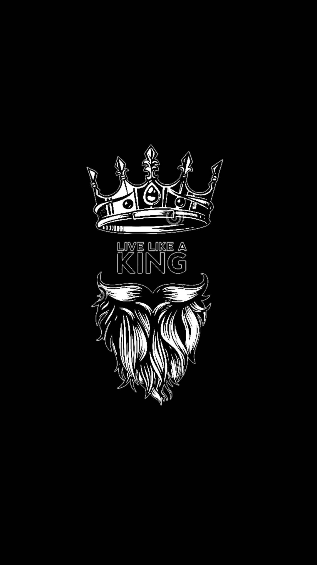 Metallic King Logo With Beard Background