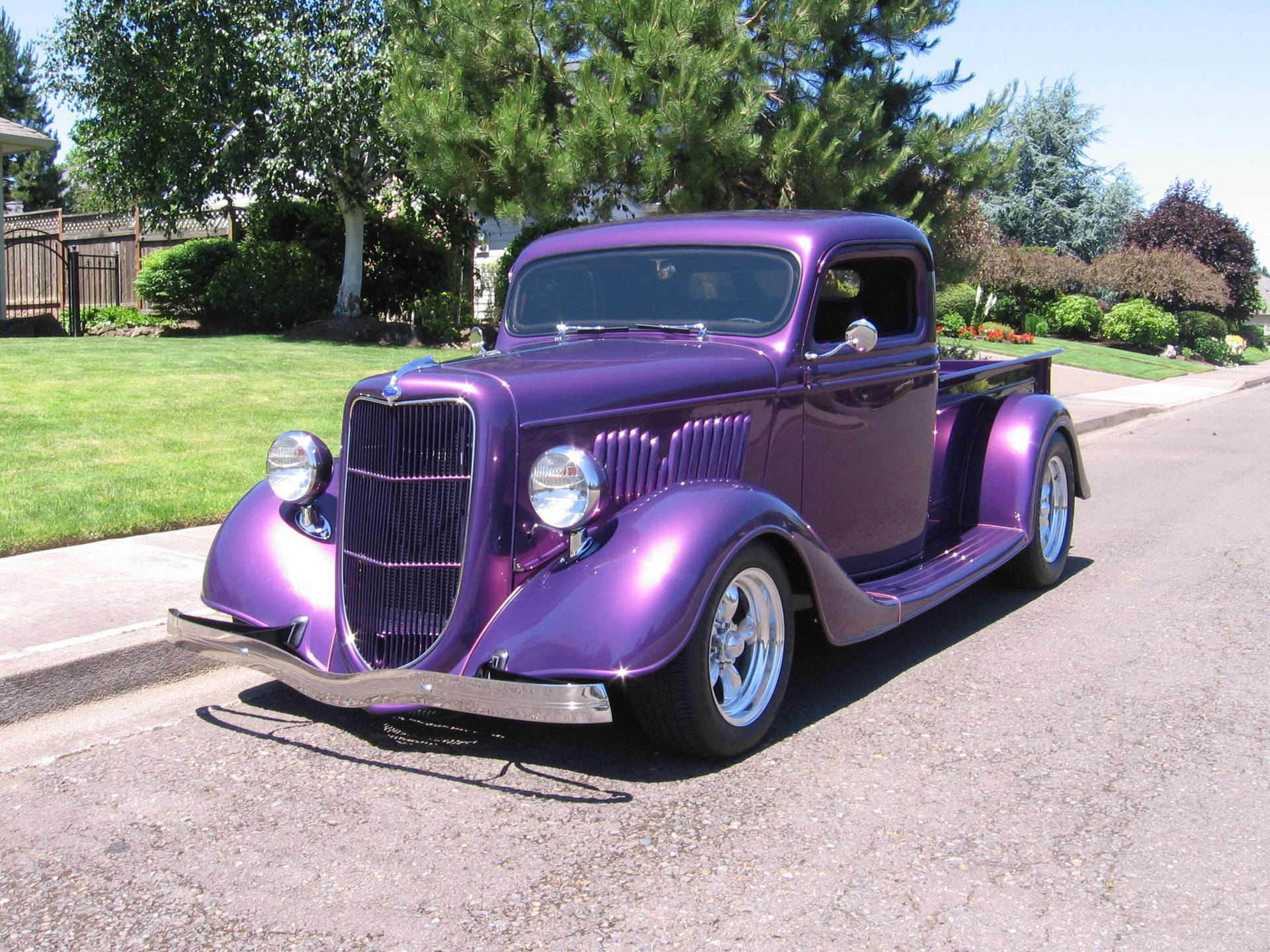 Metallic Purple Old Ford Truck