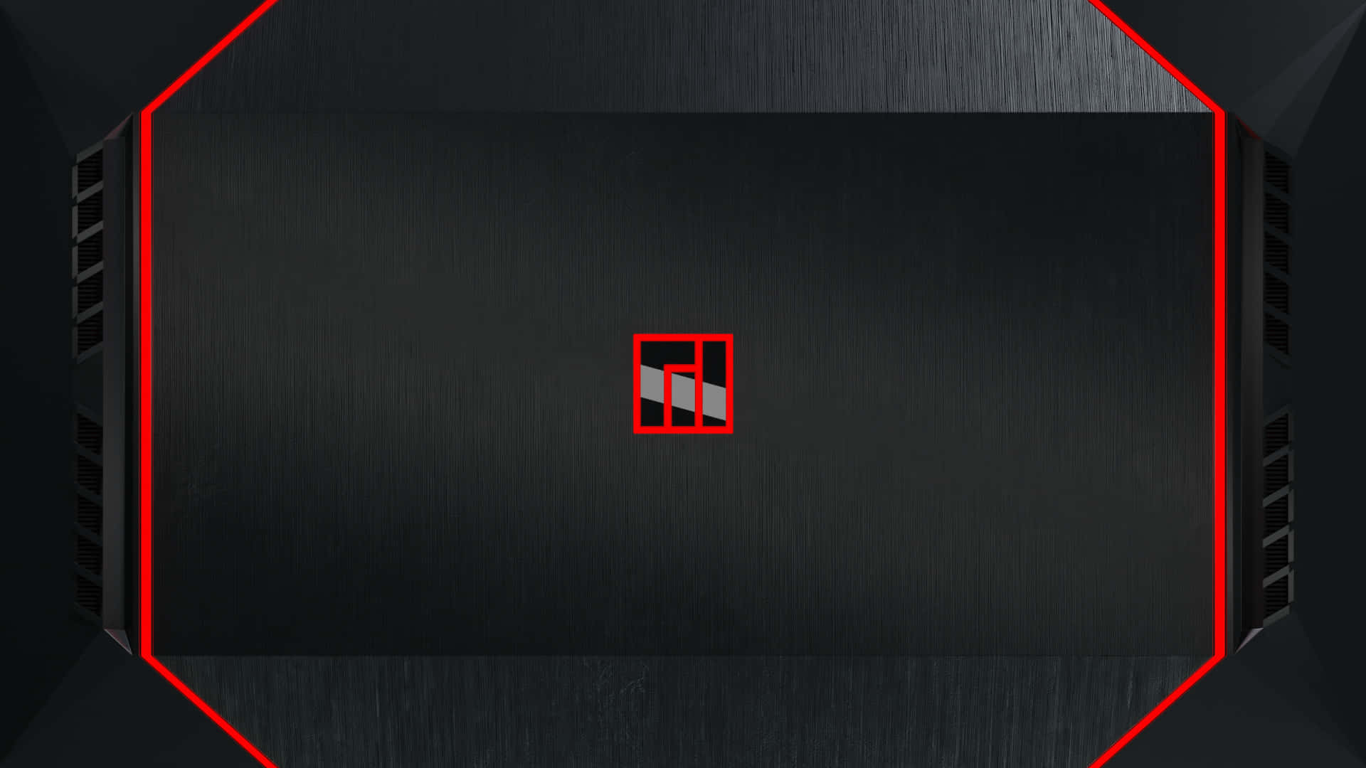 Metallic Red And Black Manjaro Logo Background