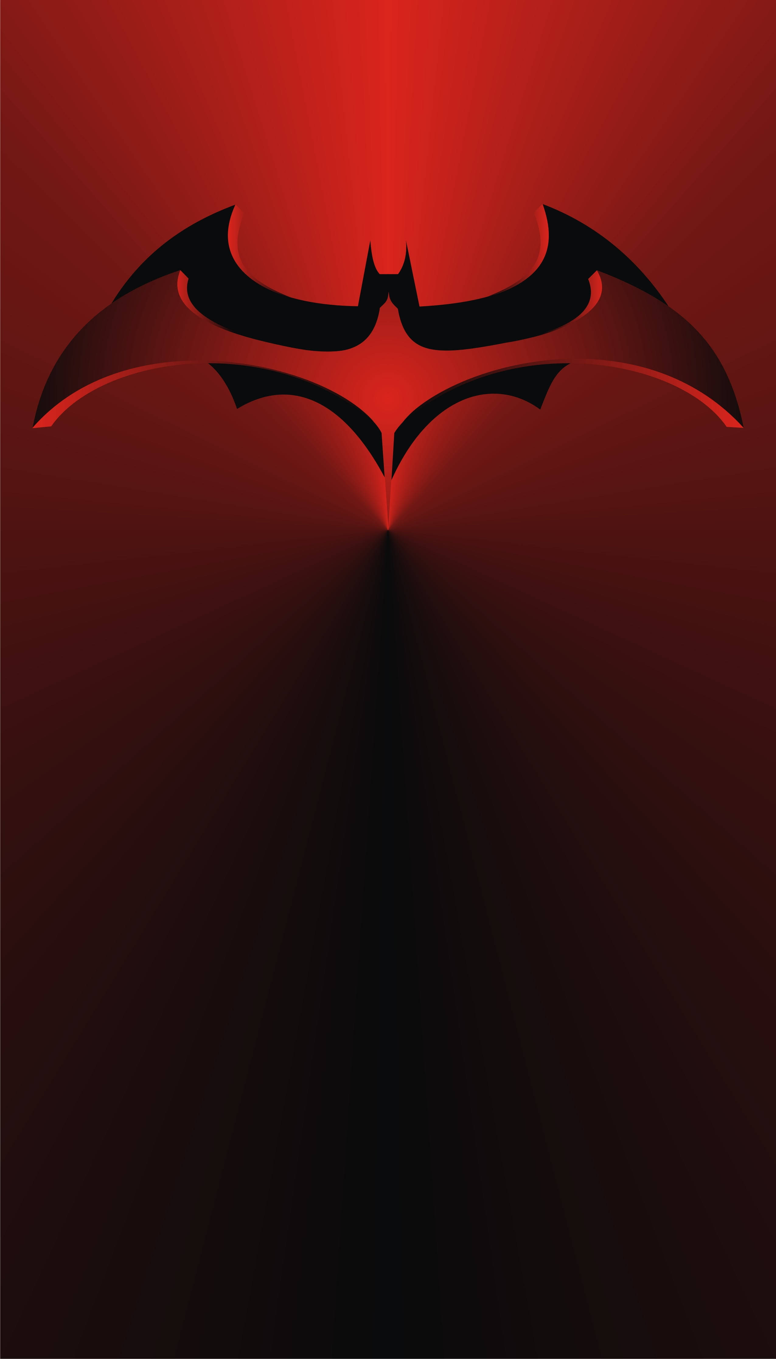 Metallic Red Batman Logo Iphone Background