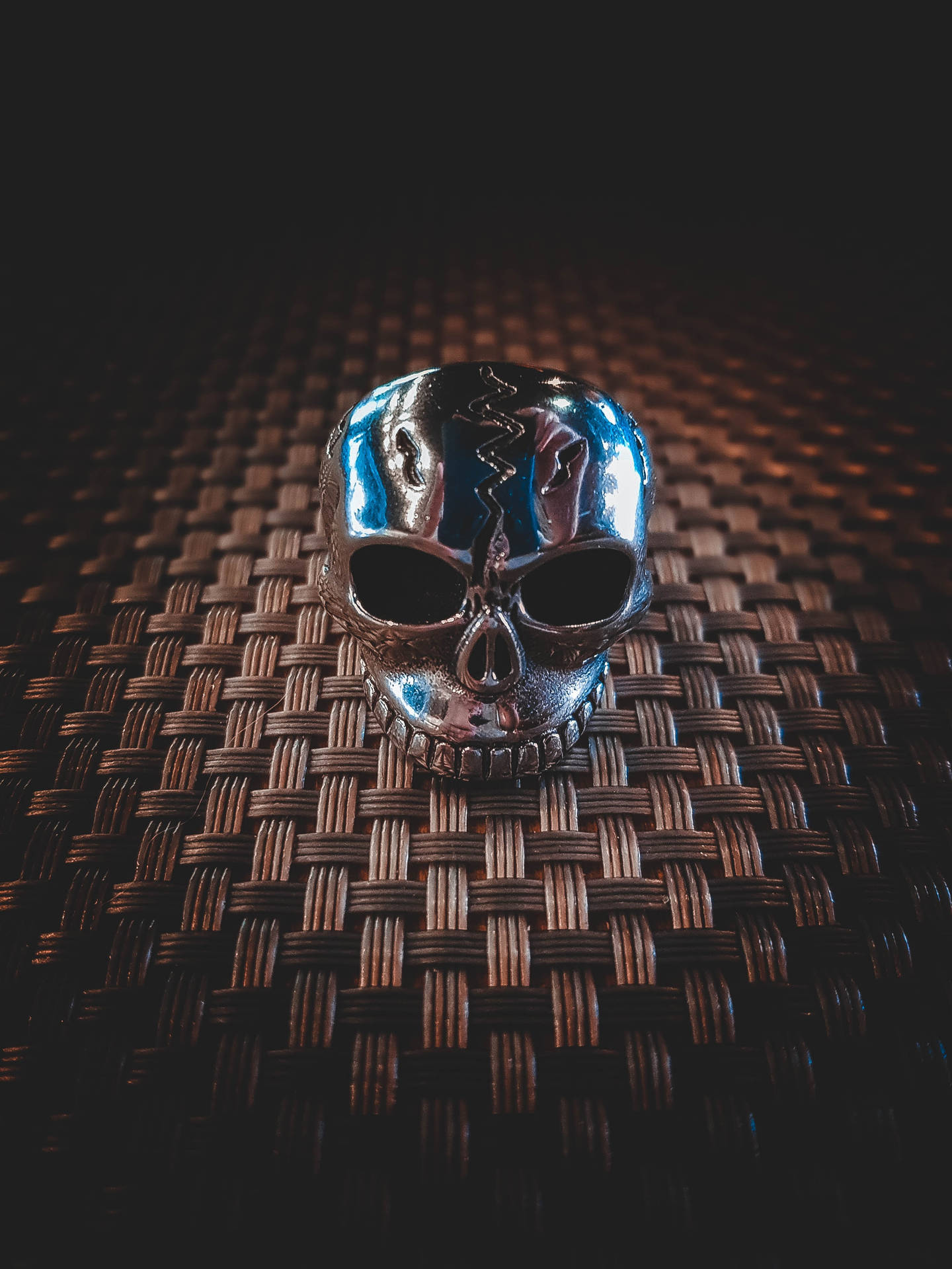 Metallic Scary Skull Background