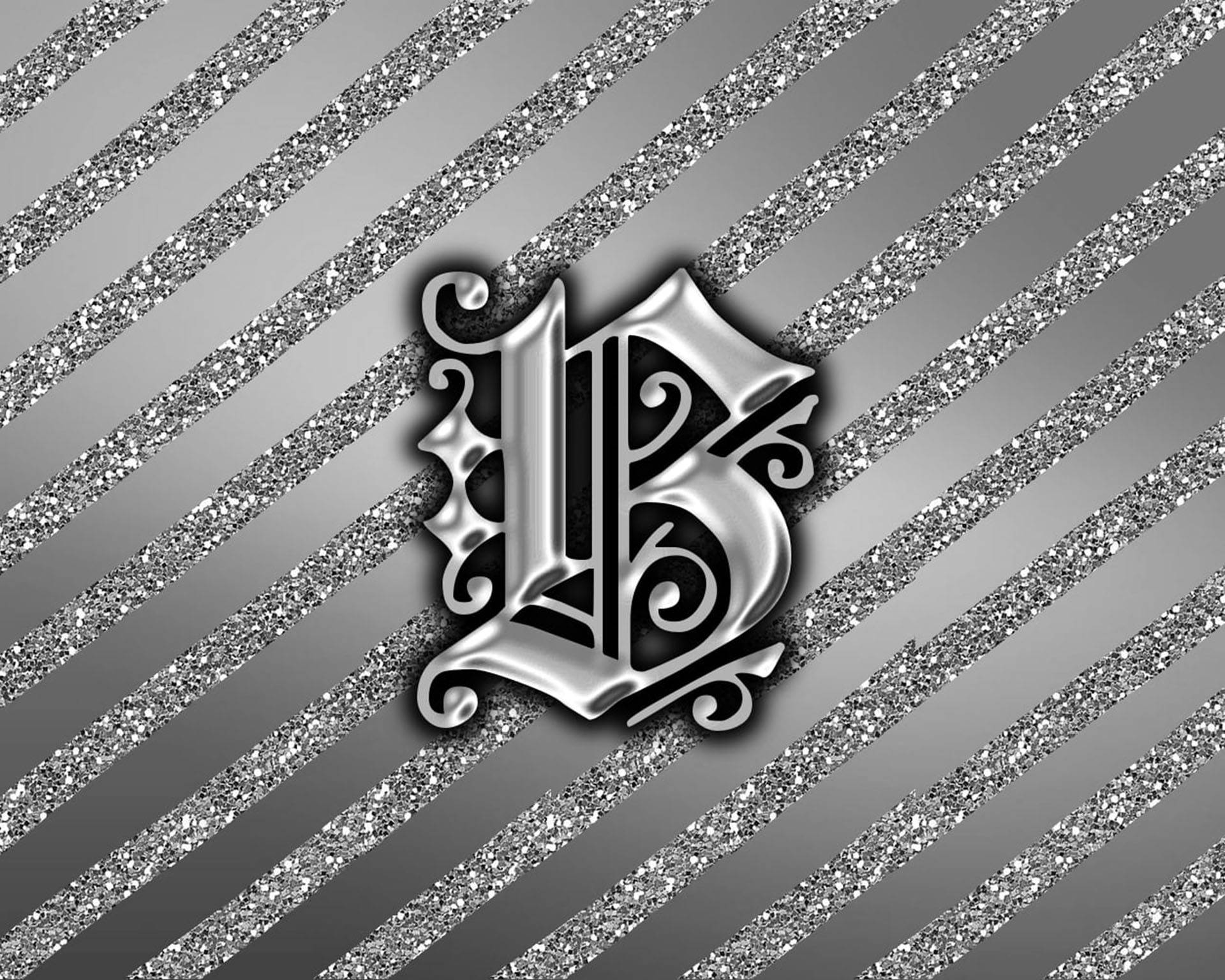 Metallic Silver Letter B Background