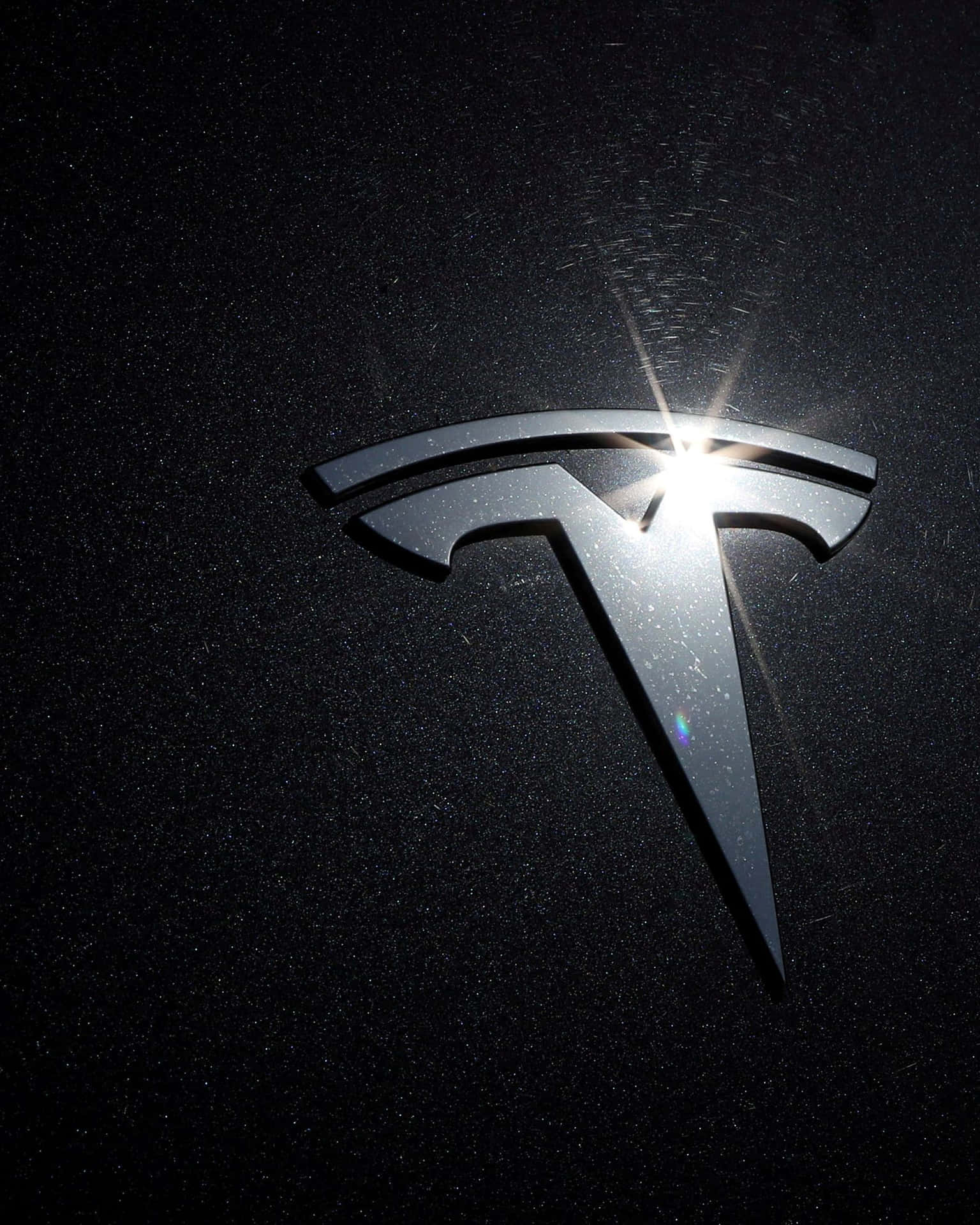 Metallic Silver Tesla Logo