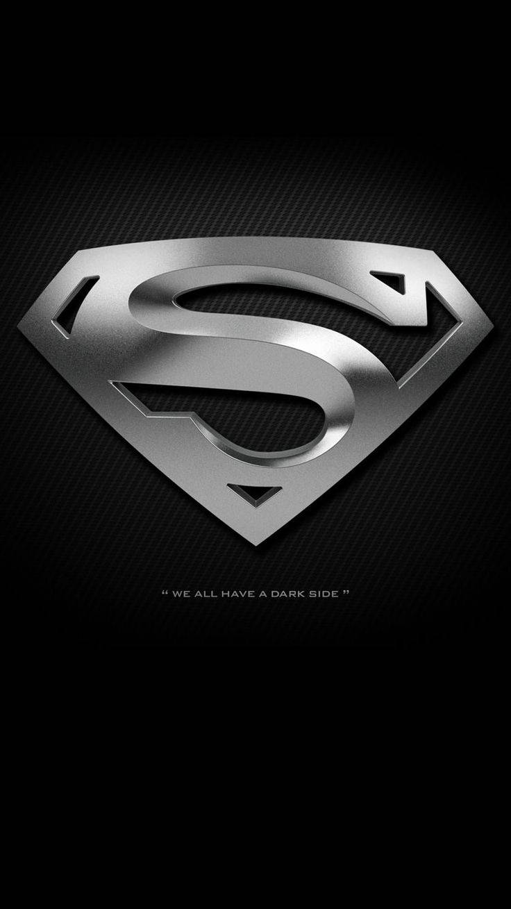 Metallic Superman Symbol Iphone Dark Background