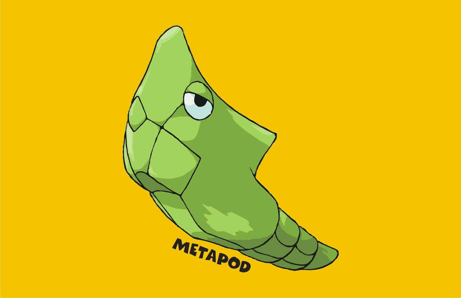 Metapod With Yellow Backdrop Desktop Background