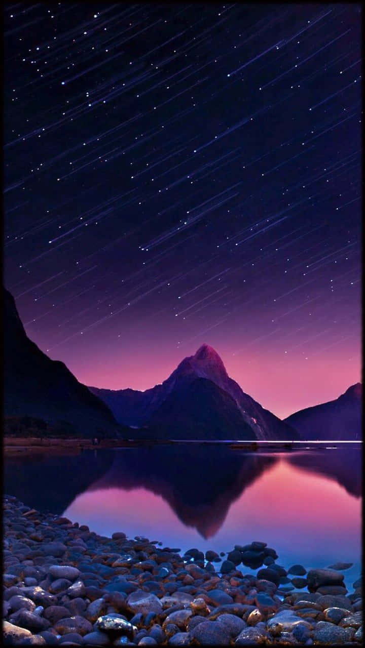 Meteor In The Night Sky Background