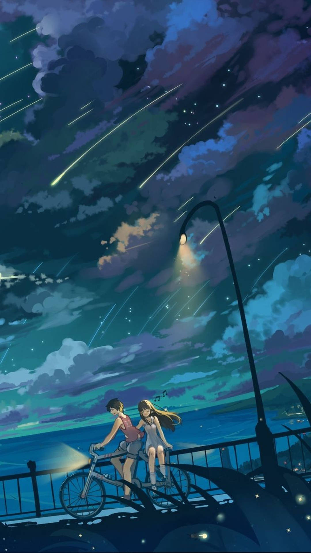 Meteor Shower Anime Iphone Background