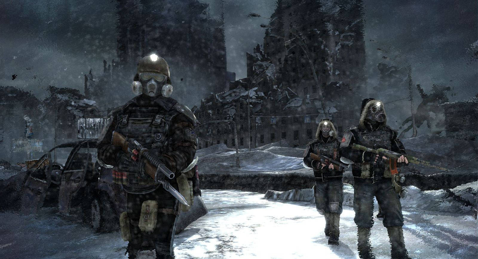 Metro 2033 Rangers At Outpost Background