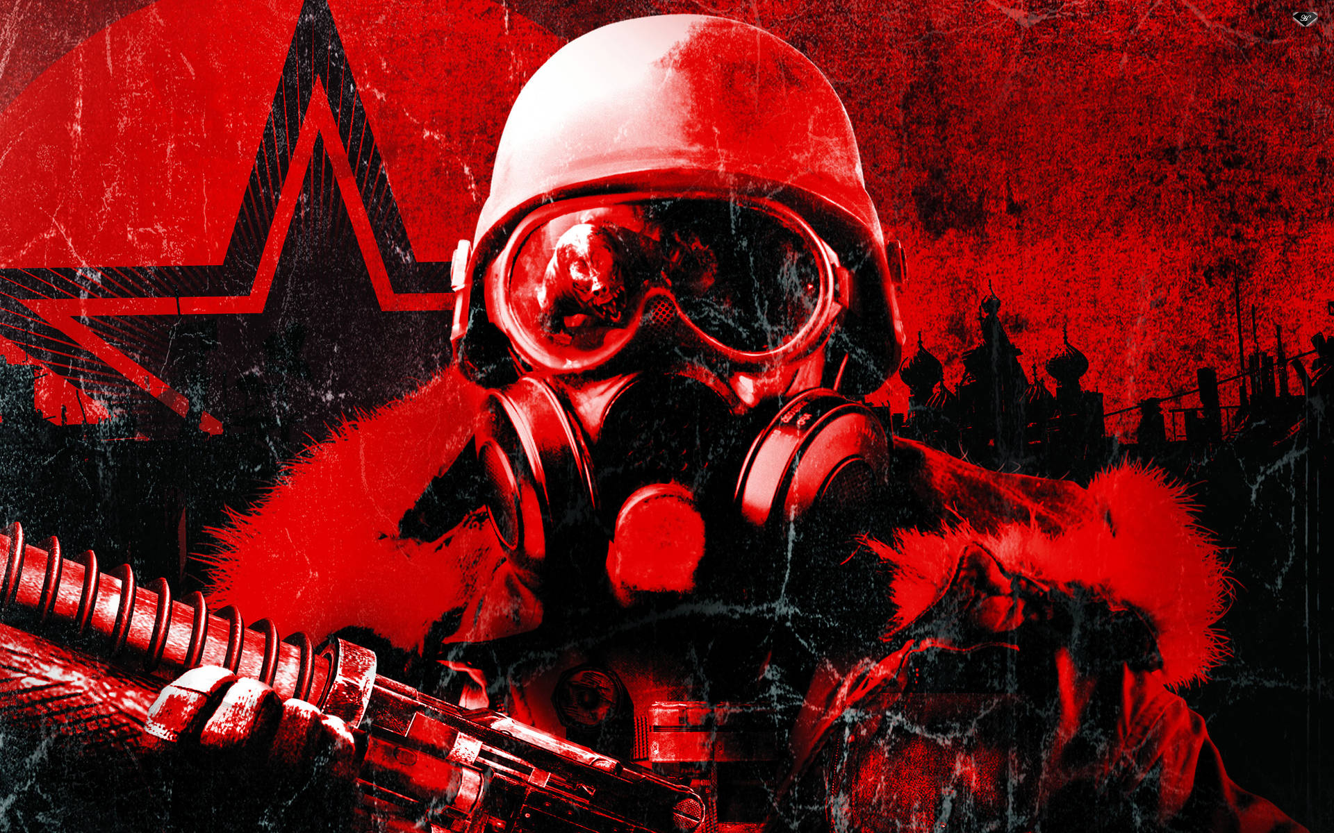 Metro 2033 Red Artyom Art Background