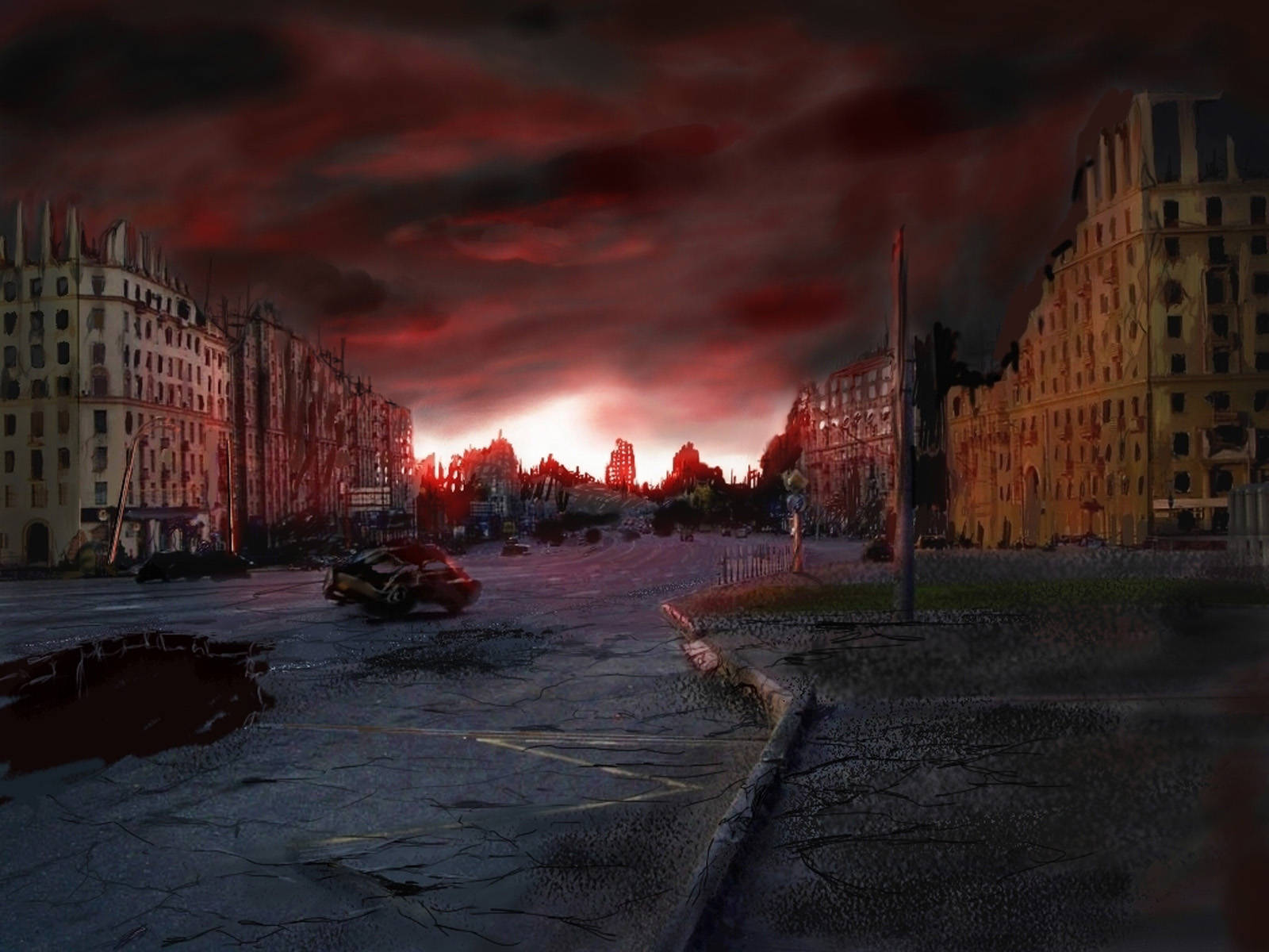 Metro 2033 Red Square Background