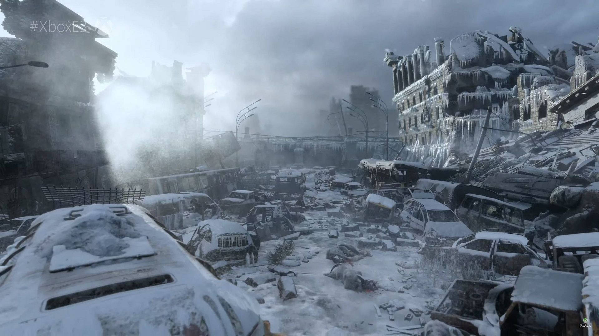 Metro Exodus In Snow Background