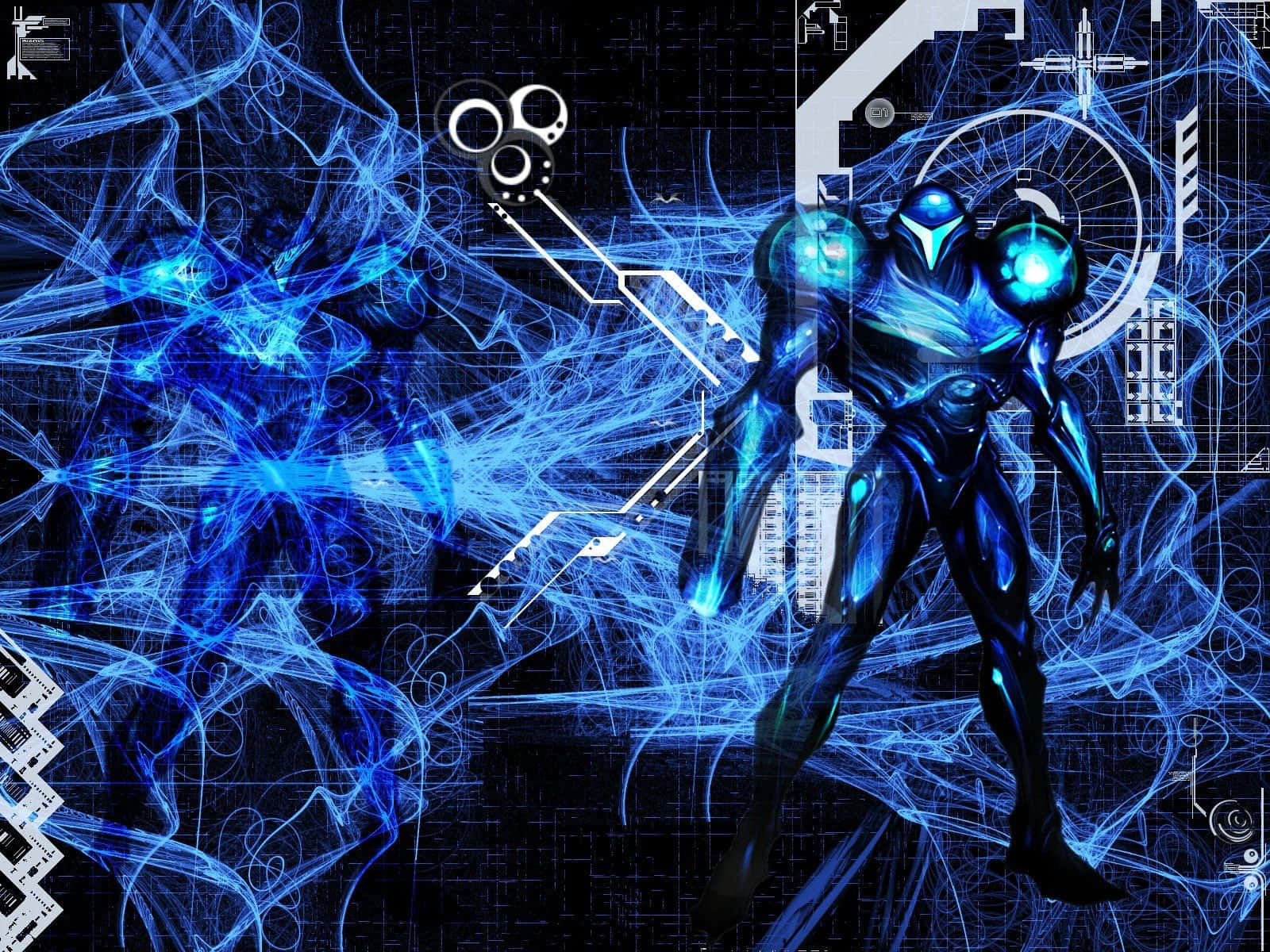 Metroid Dread Samus Aran Blue Aesthetic