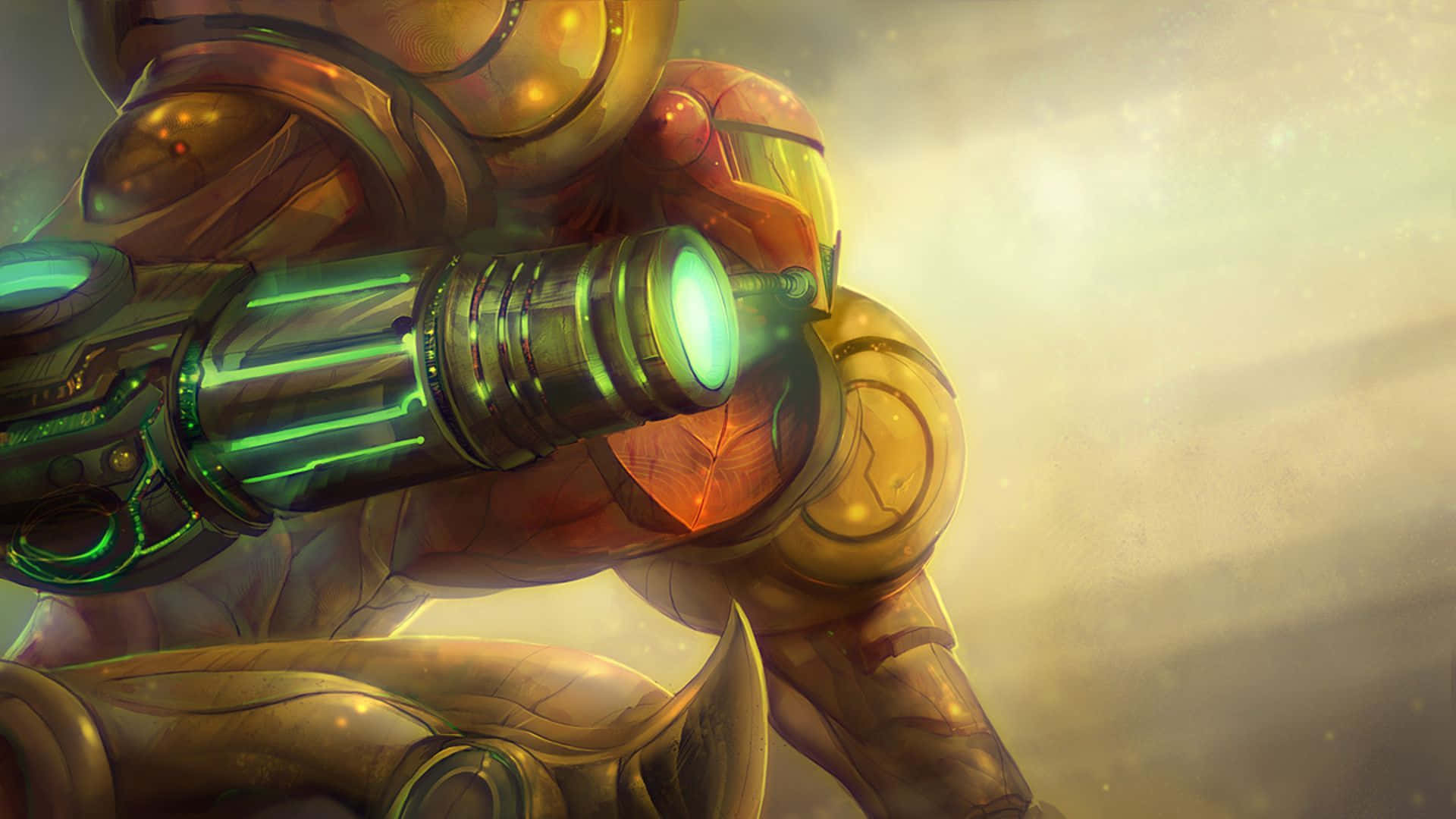 Metroid Dread Samus Aran Blurry Aesthetic Background