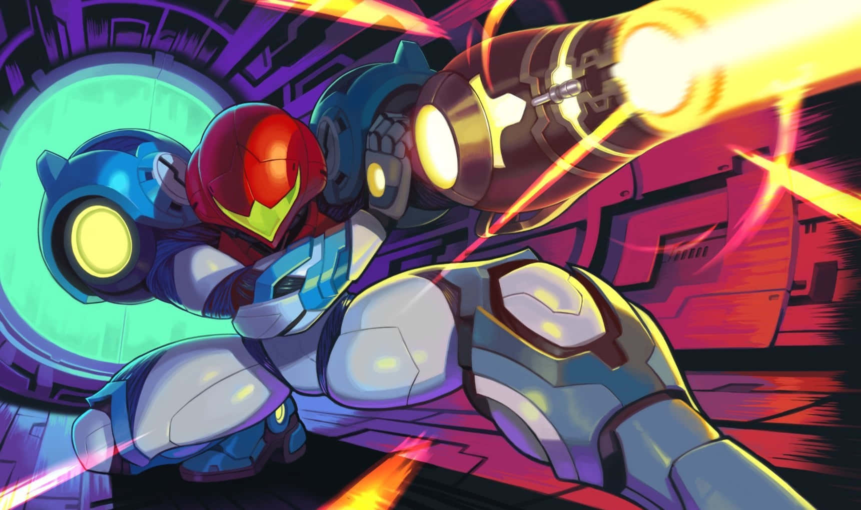 Metroid Dread Samus Aran Fight Anime Background