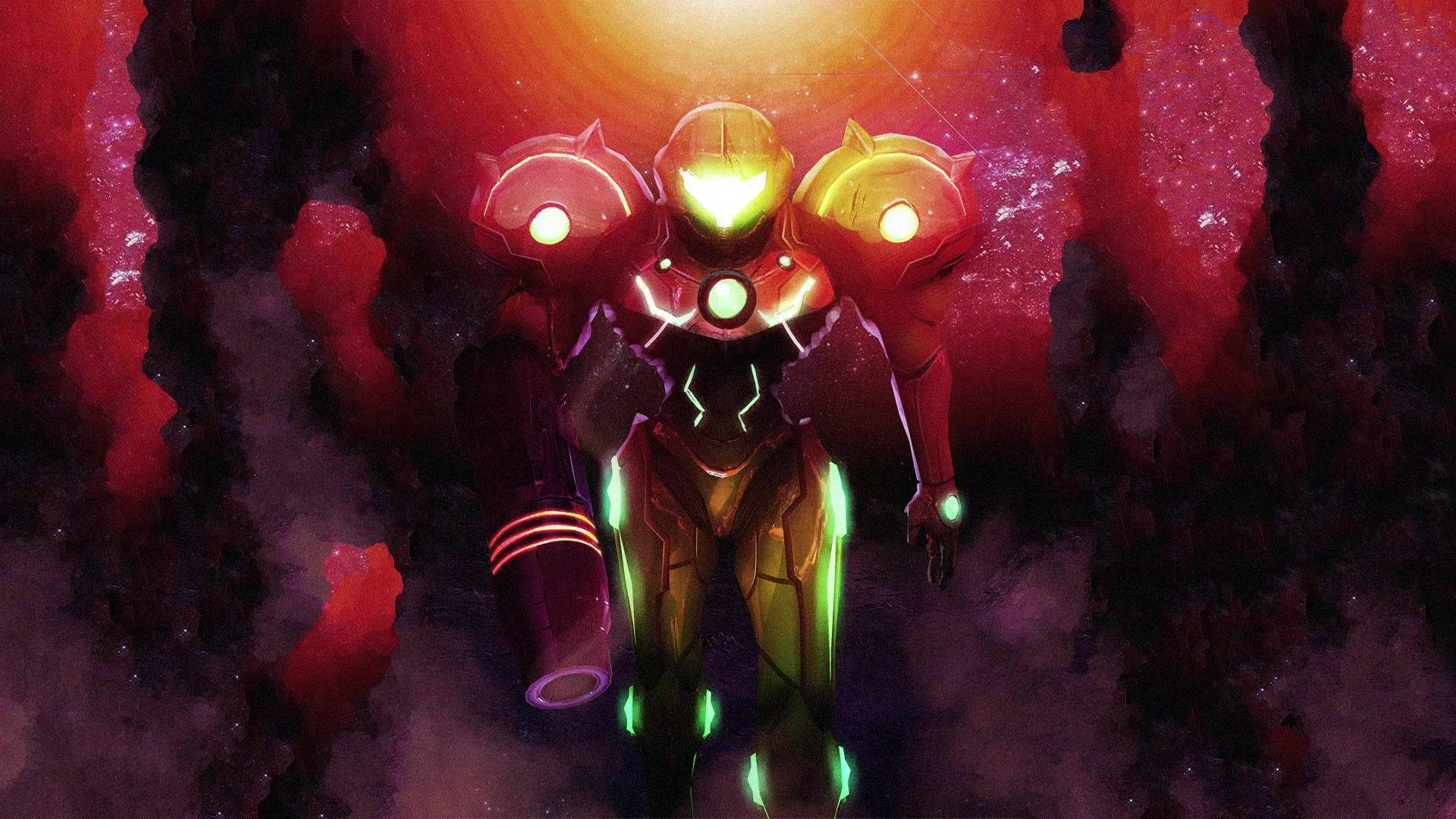 Metroid Fusion, Samus Red Suit Background