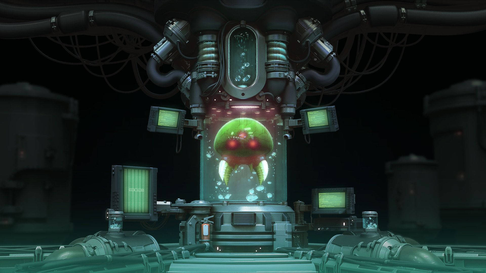 Metroid Green Larva Background