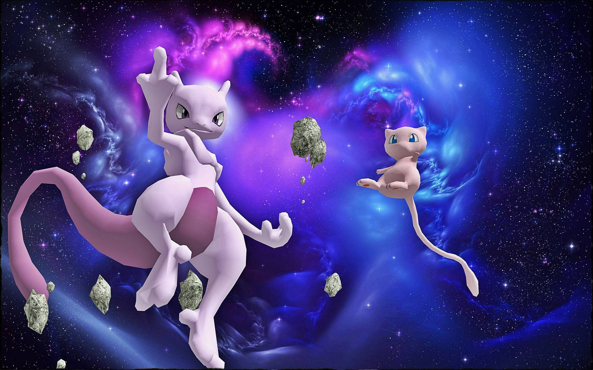 Mew & Mewtwo, Magical Pokémon From A Faraway Galaxy. Background