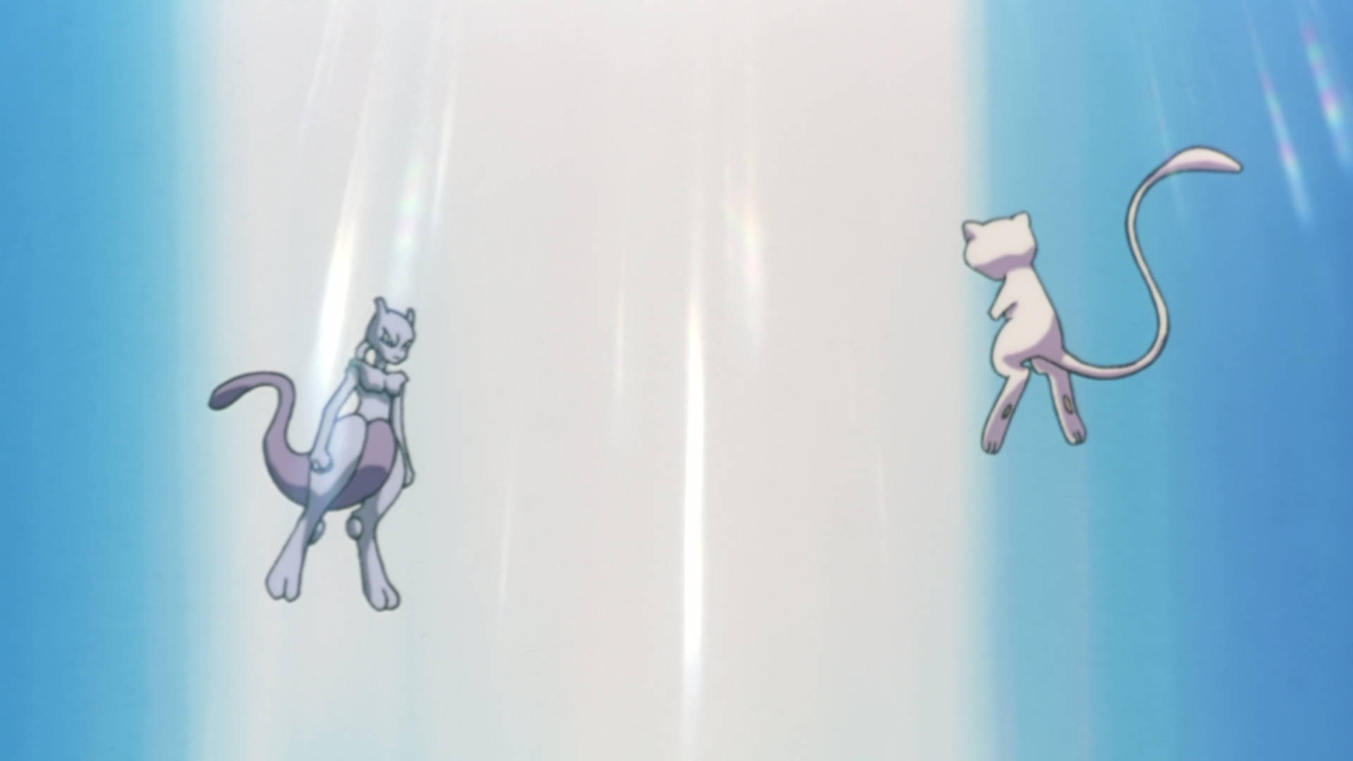 Mewtwo And Mew In Pokemon Battle Background