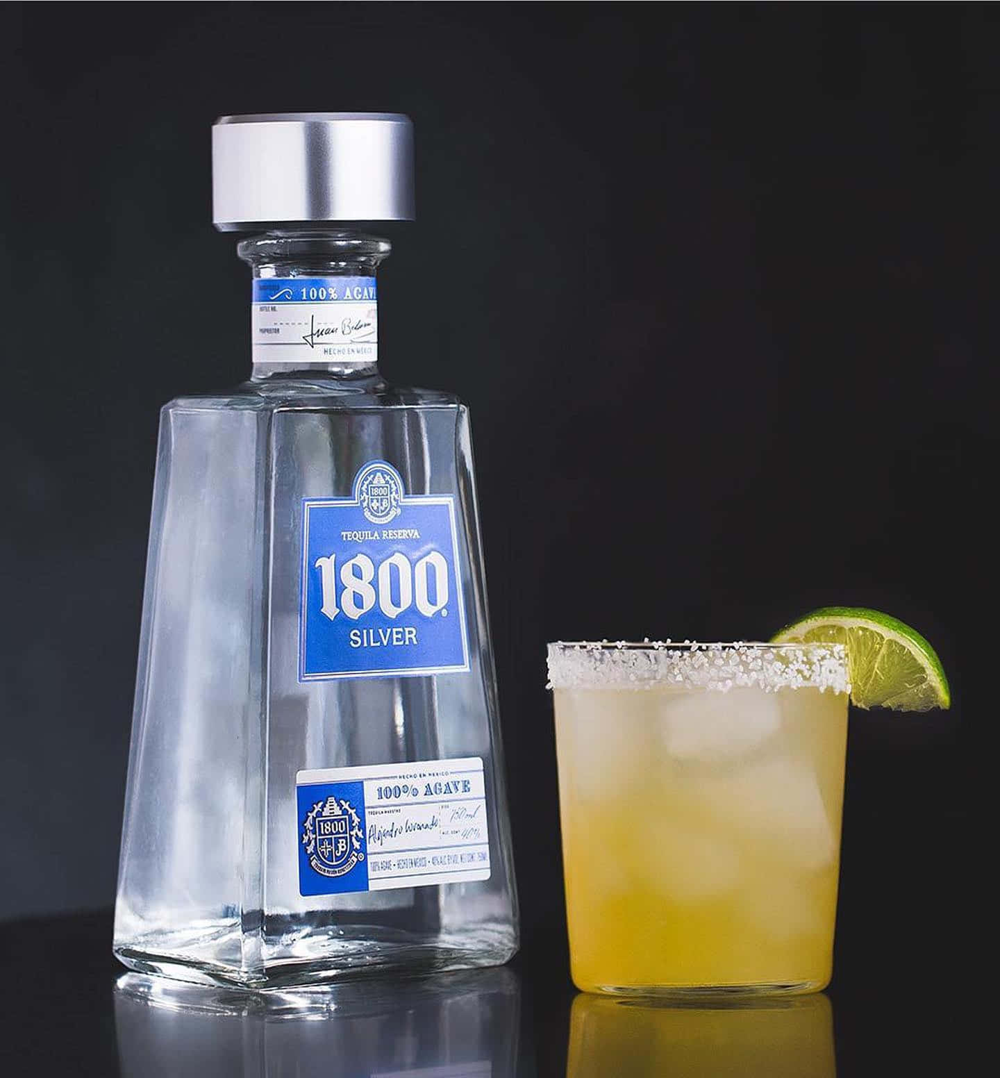 Mexican Brand 1800 Tequila Reserva Silver Margarita Background