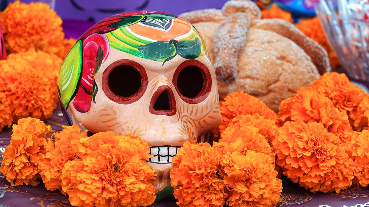 Mexican Ornamental Skull Background