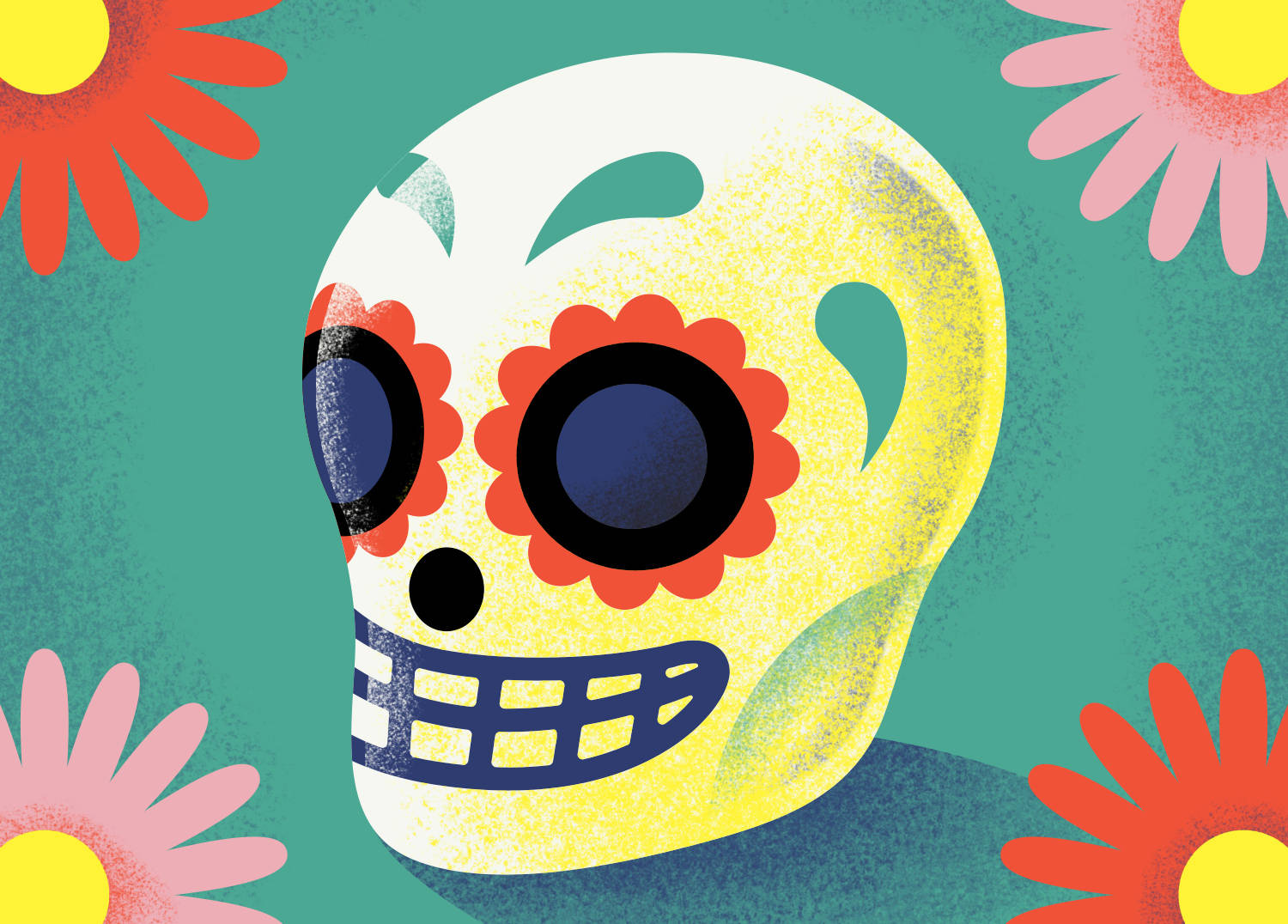 Mexican Pastel Skull Background