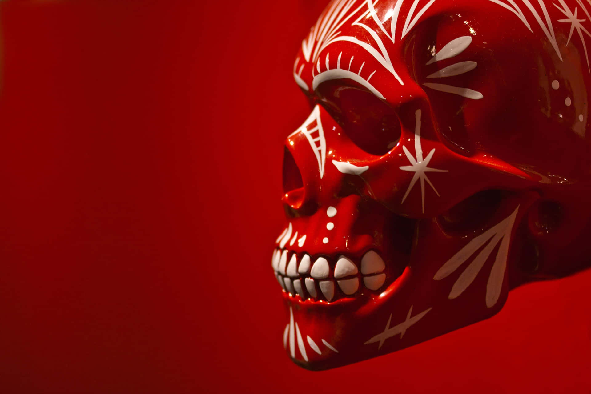 Mexican Skull Red Pfp Background