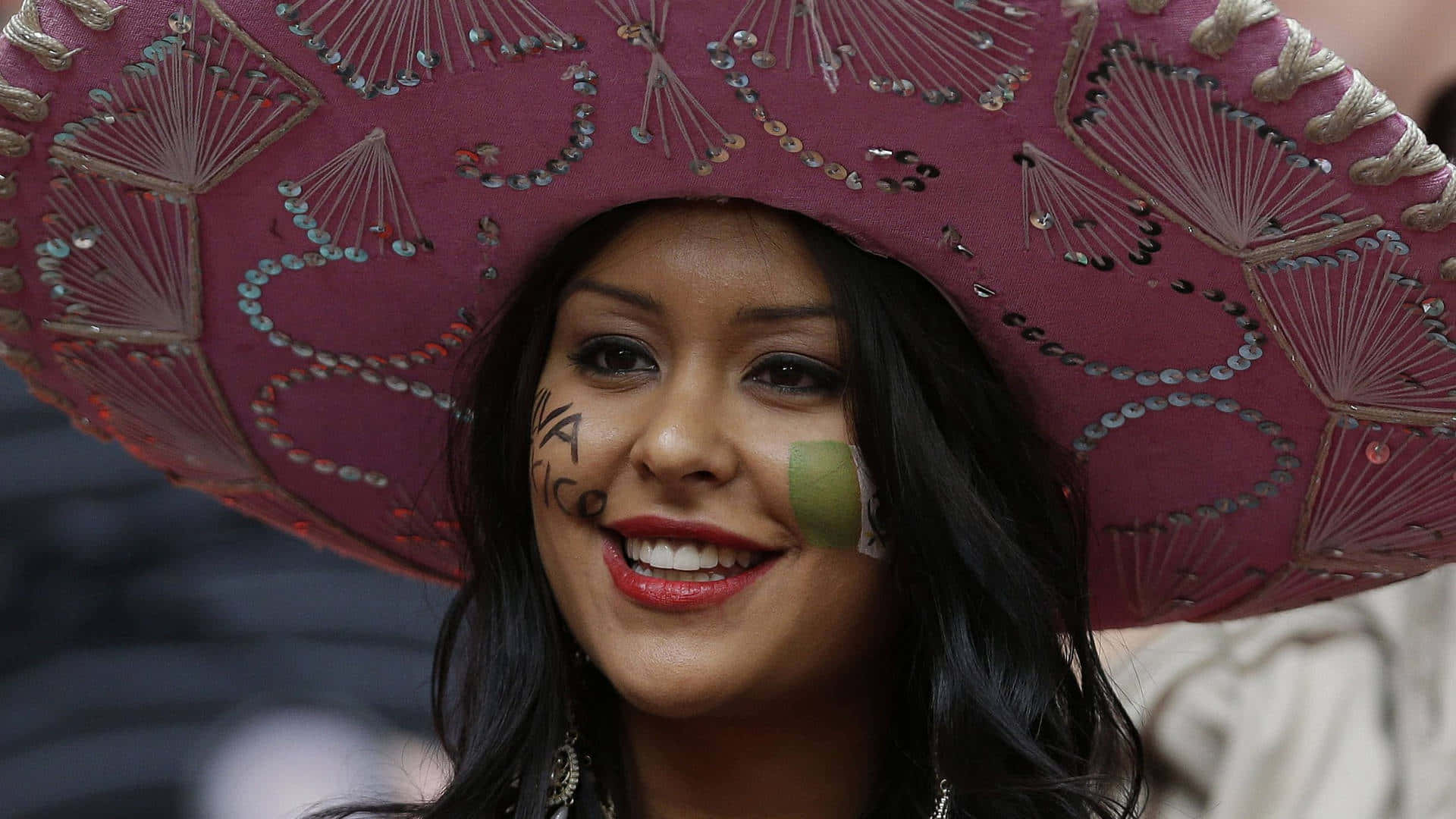 Mexican Woman As A La Catrina Background