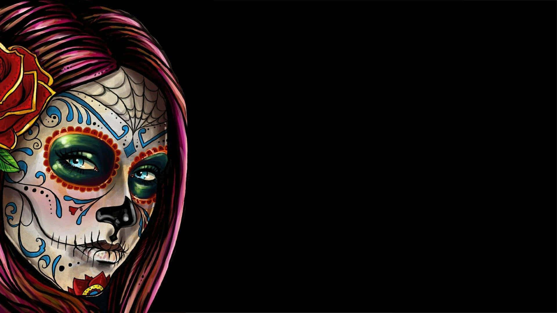 Mexican Woman Dark Aesthetic Artwork Background