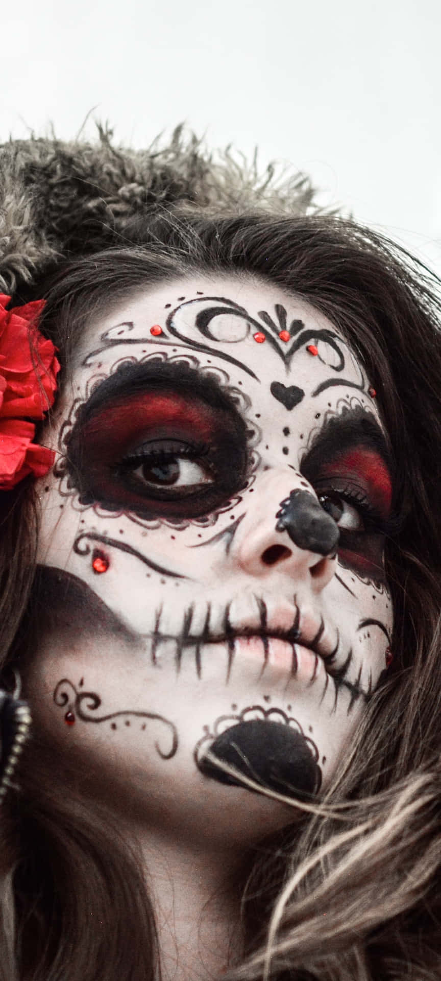 Mexican Woman With A La Calavera Painting