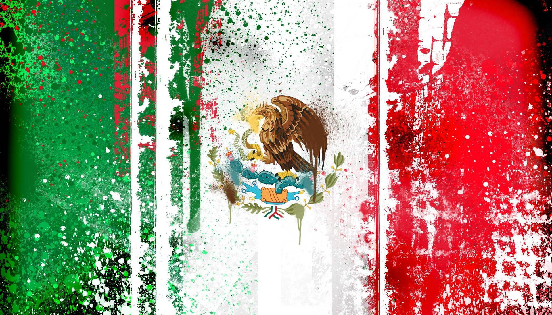 Mexican Worn-out Flag Background