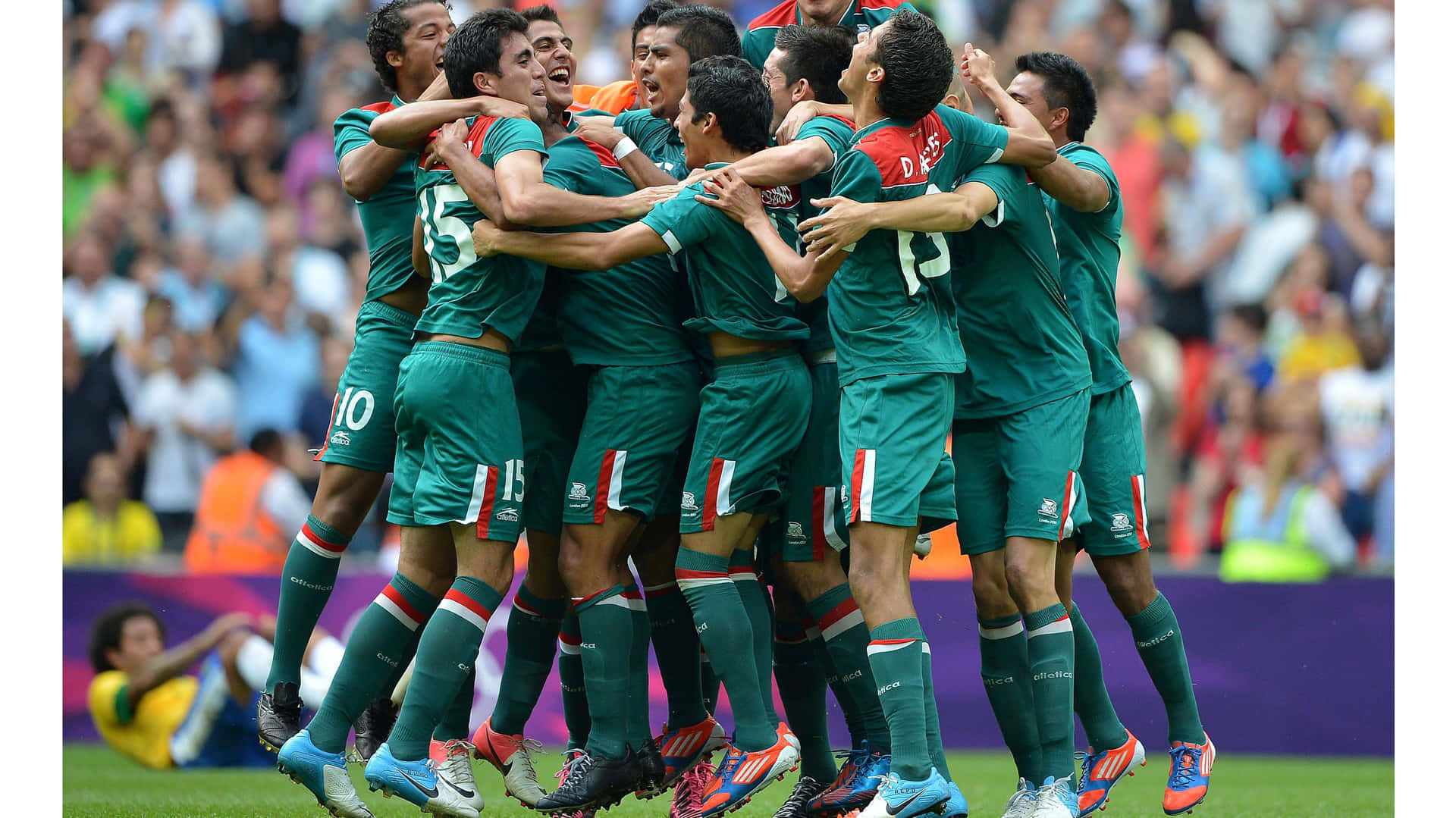 Mexico Celebrates Their Goal Against Argentina Background