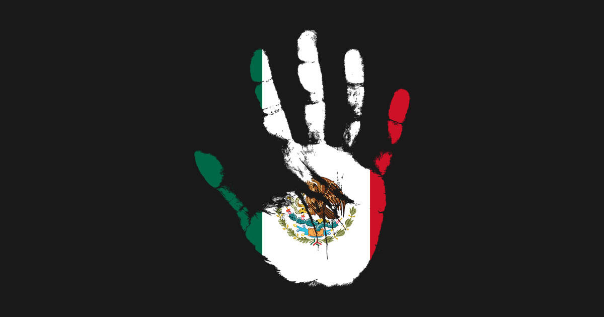 Mexico Flag Handprint Background