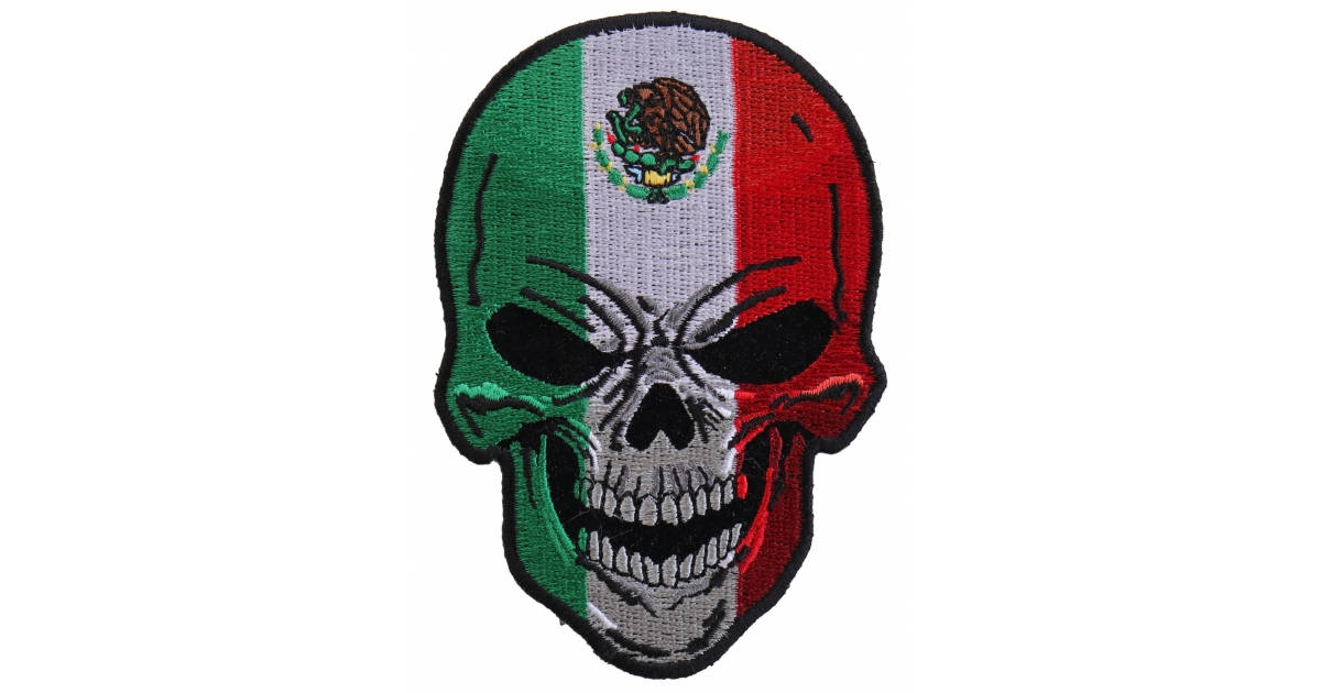 Mexico Flag On Skull