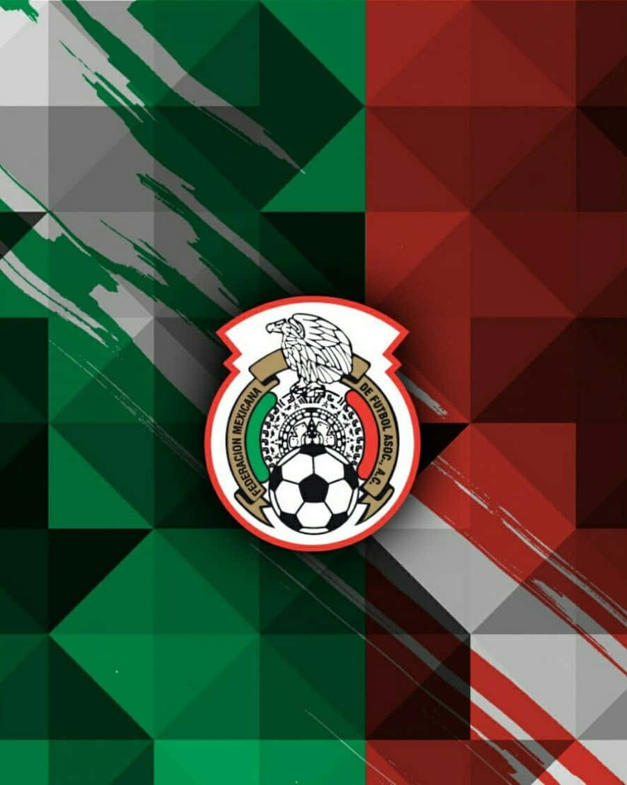 Mexico's National Soccer Team Celebrating A Win Background