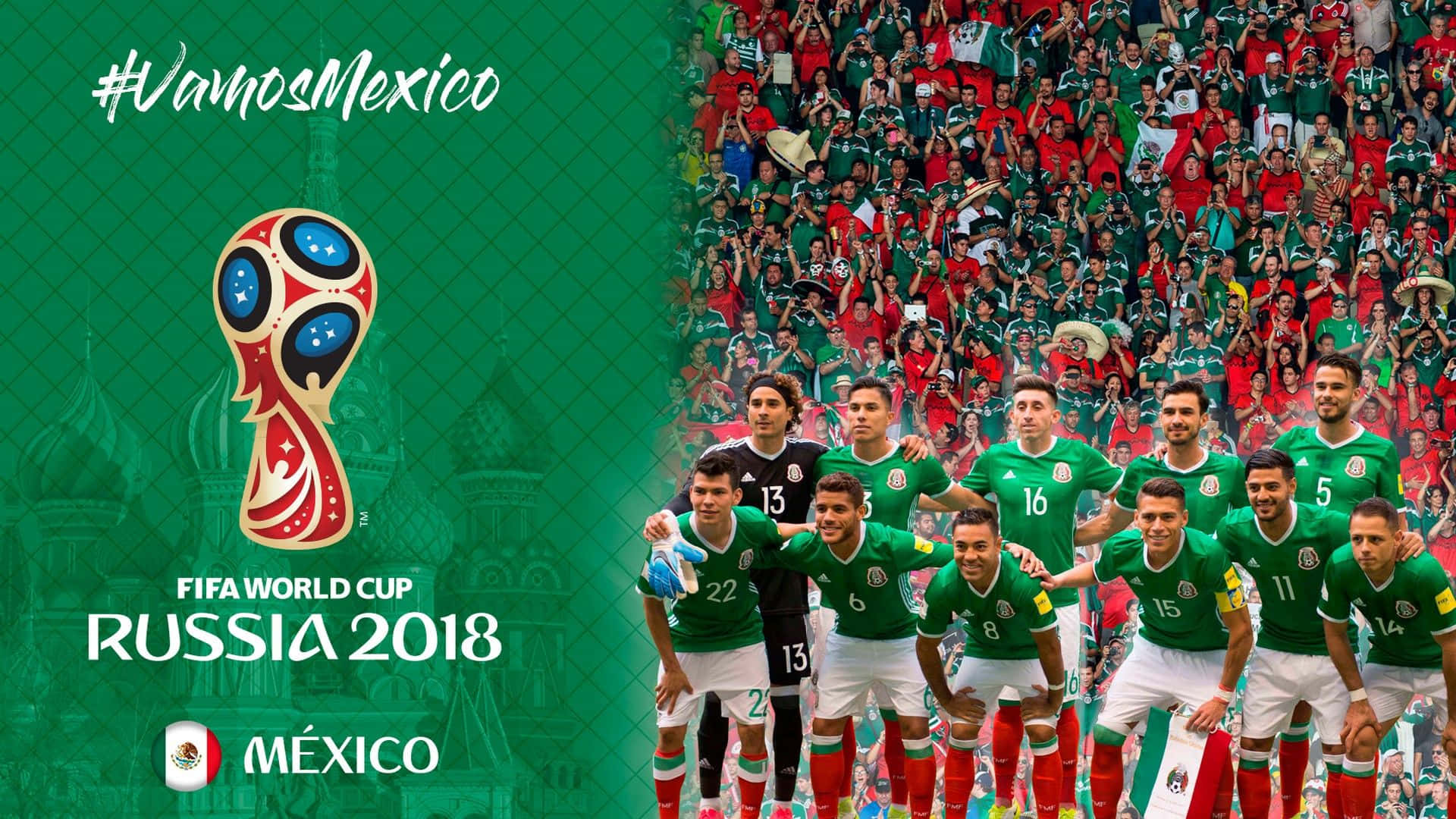 Mexico's Team Is Standing In Front Of A Green Background Background