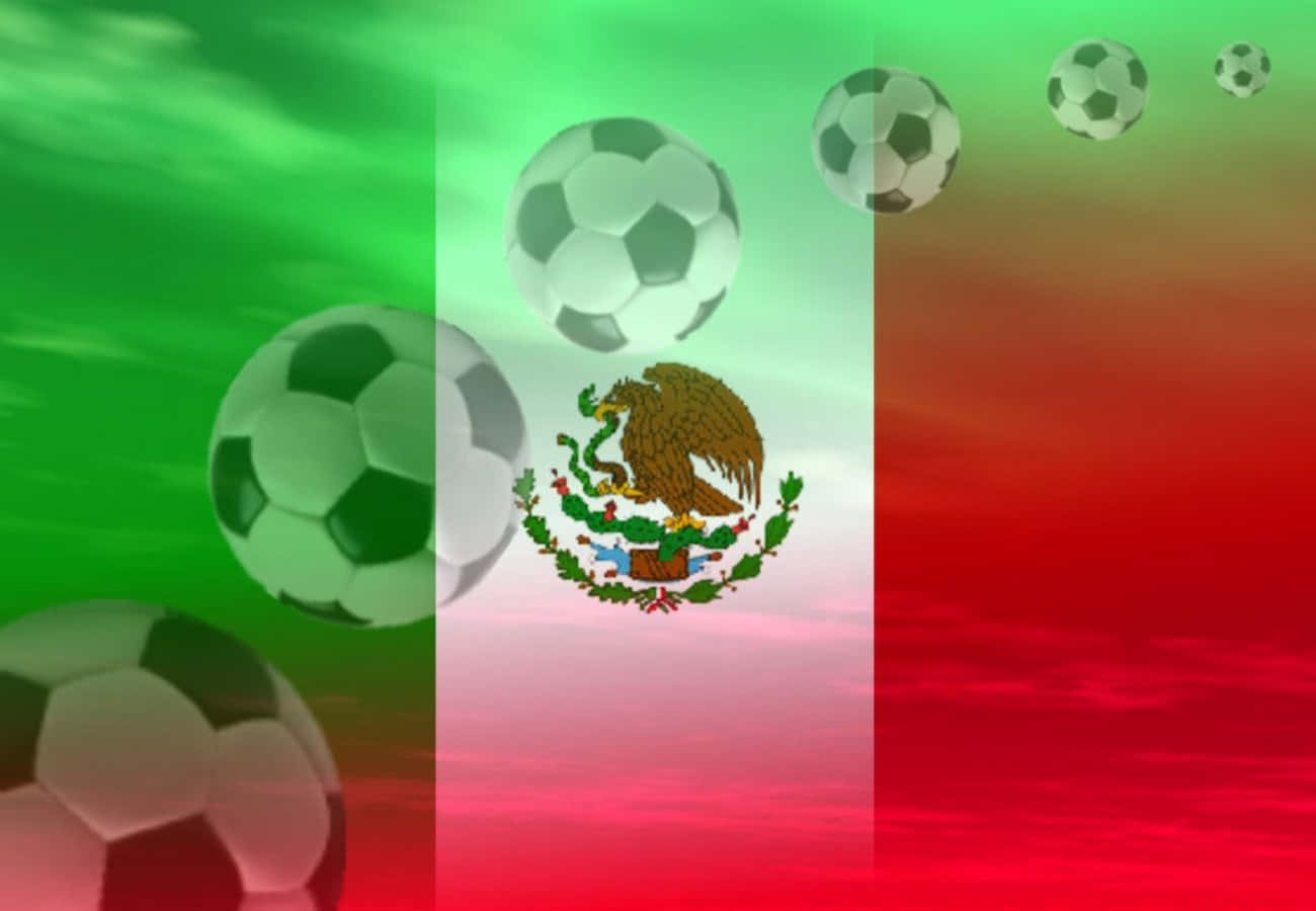 Mexico Soccer Flag Balls Edit Background