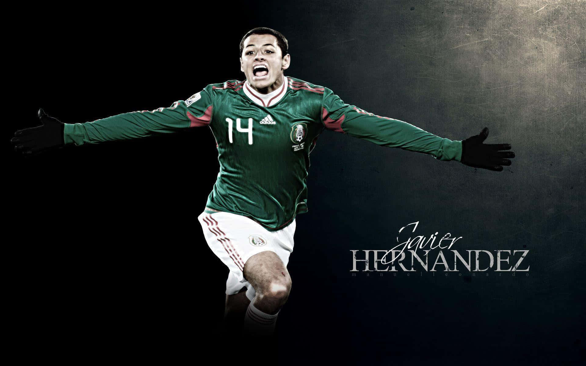 Mexico Soccer Player Hernández Is Shown In A Dark Background Background