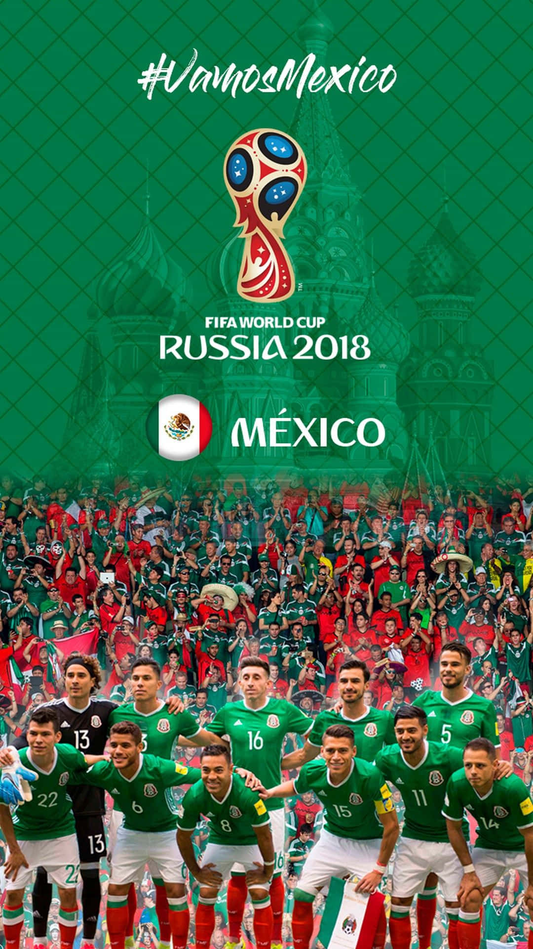 Mexico Soccer Team On The Pitch Background