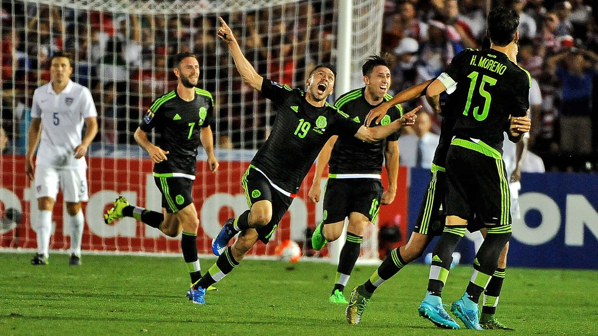 Mexico Soccer Team Passionately Celebrates Its Victory! Background