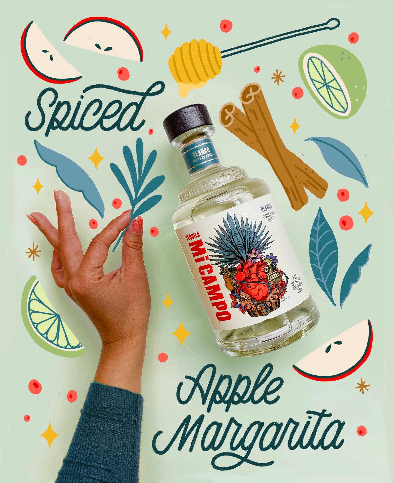 Mi Campo Tequila Spiced Apple Margarita Background