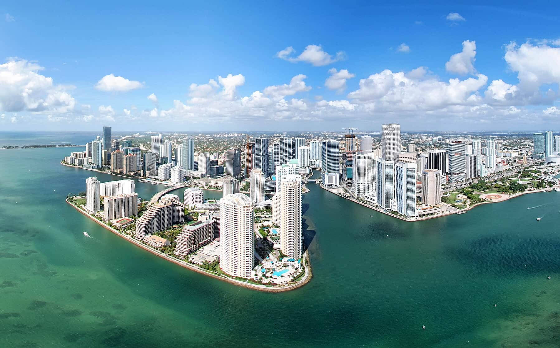 Miami City Aerial Shot Background